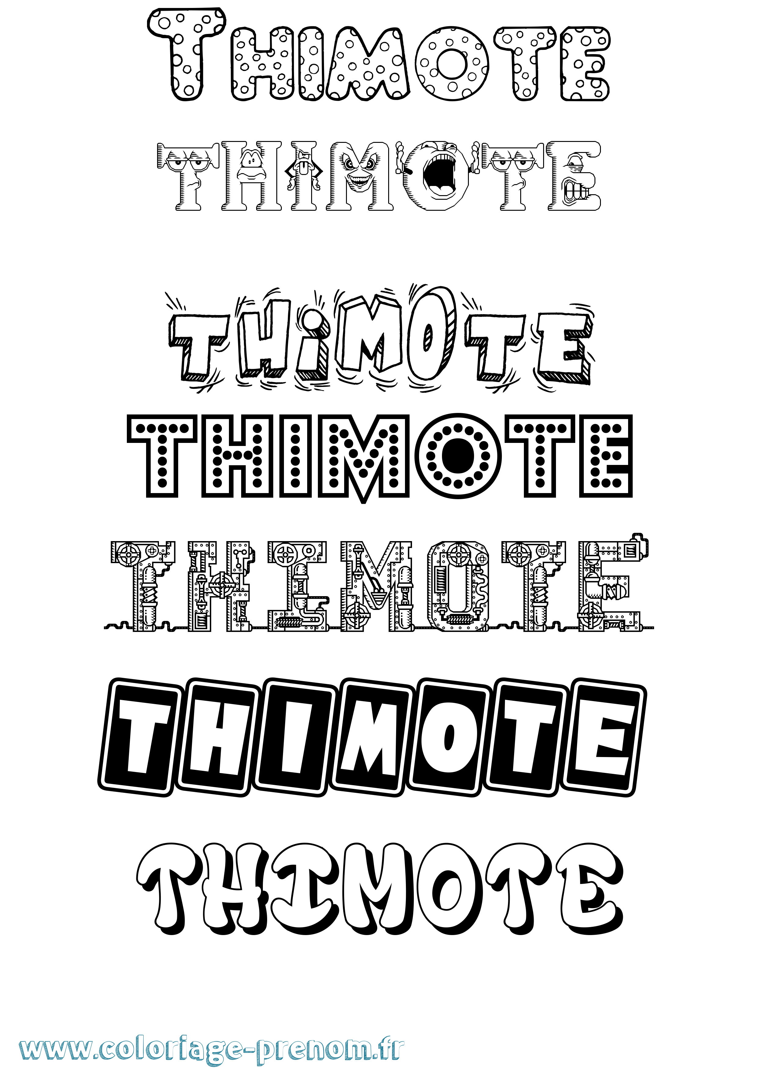 Coloriage prénom Thimote Fun