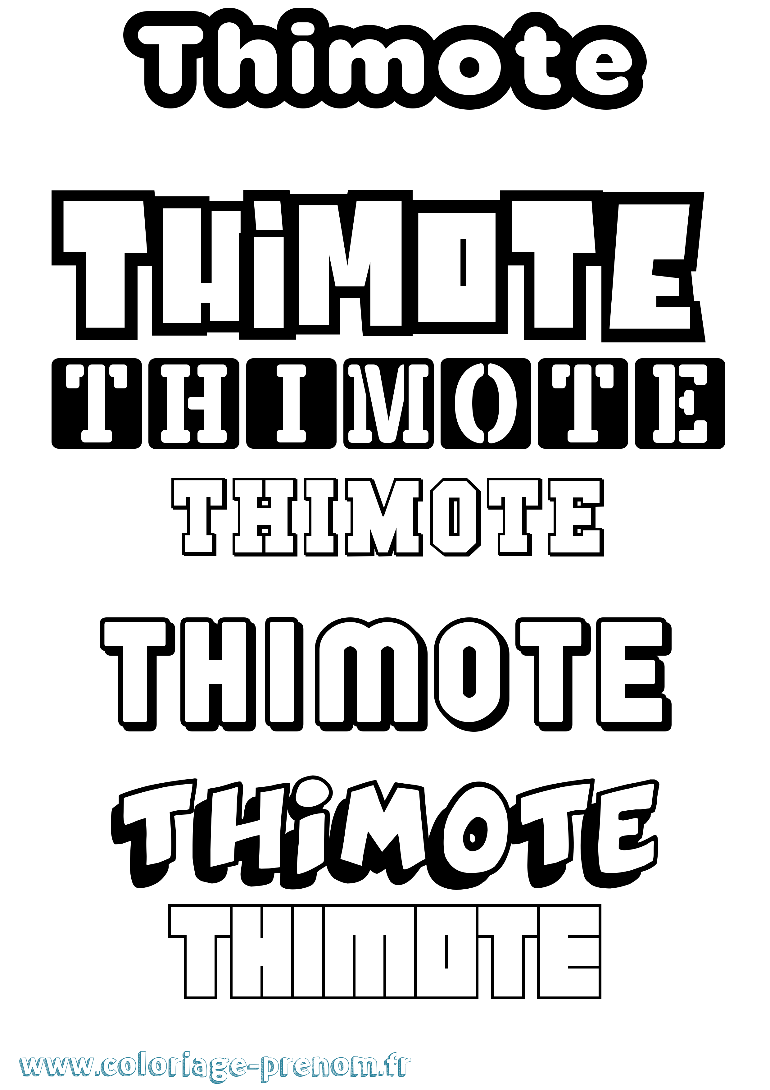 Coloriage Thimote Simple Coloriage prénom Thimote Simple