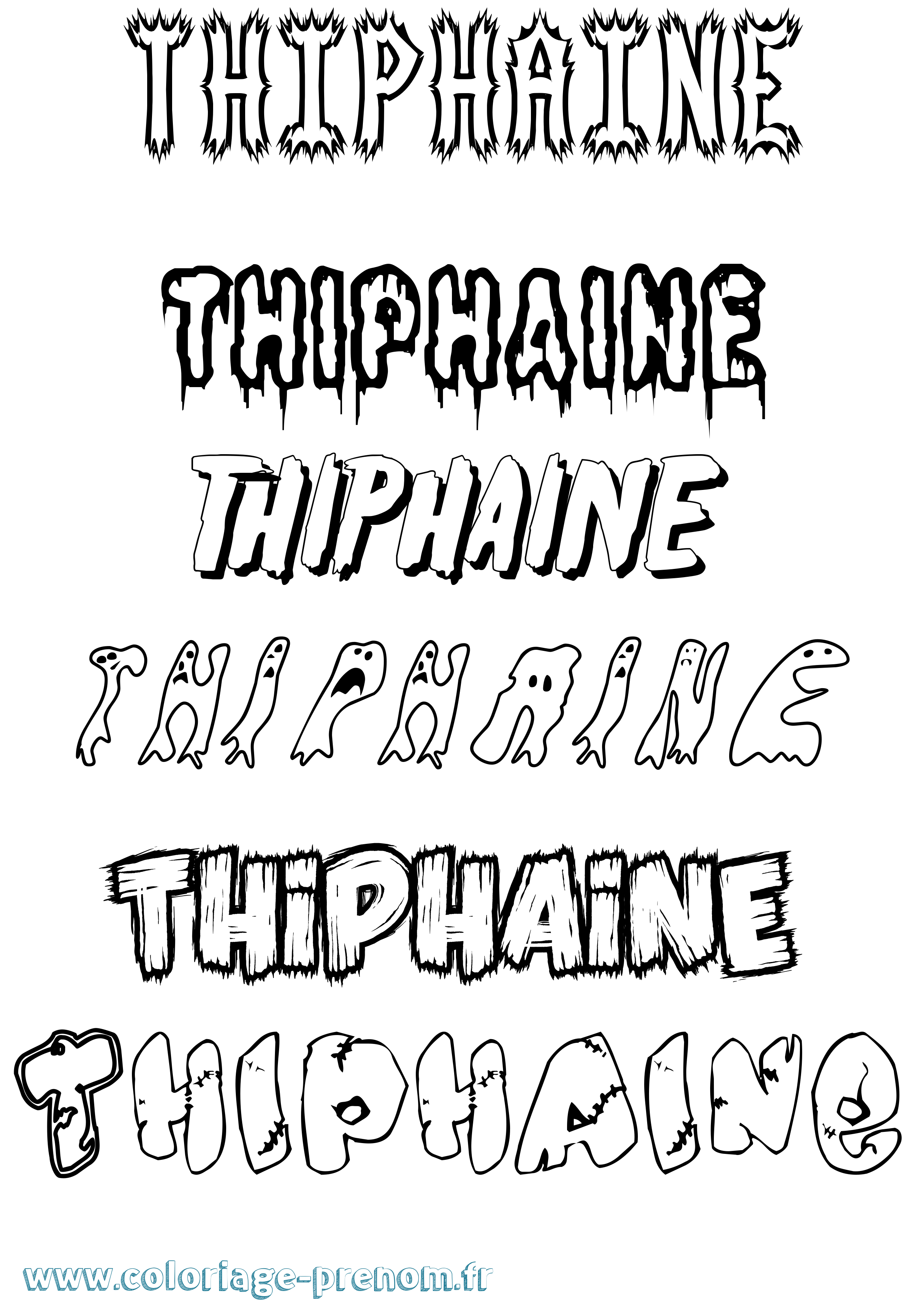 Coloriage prénom Thiphaine Frisson
