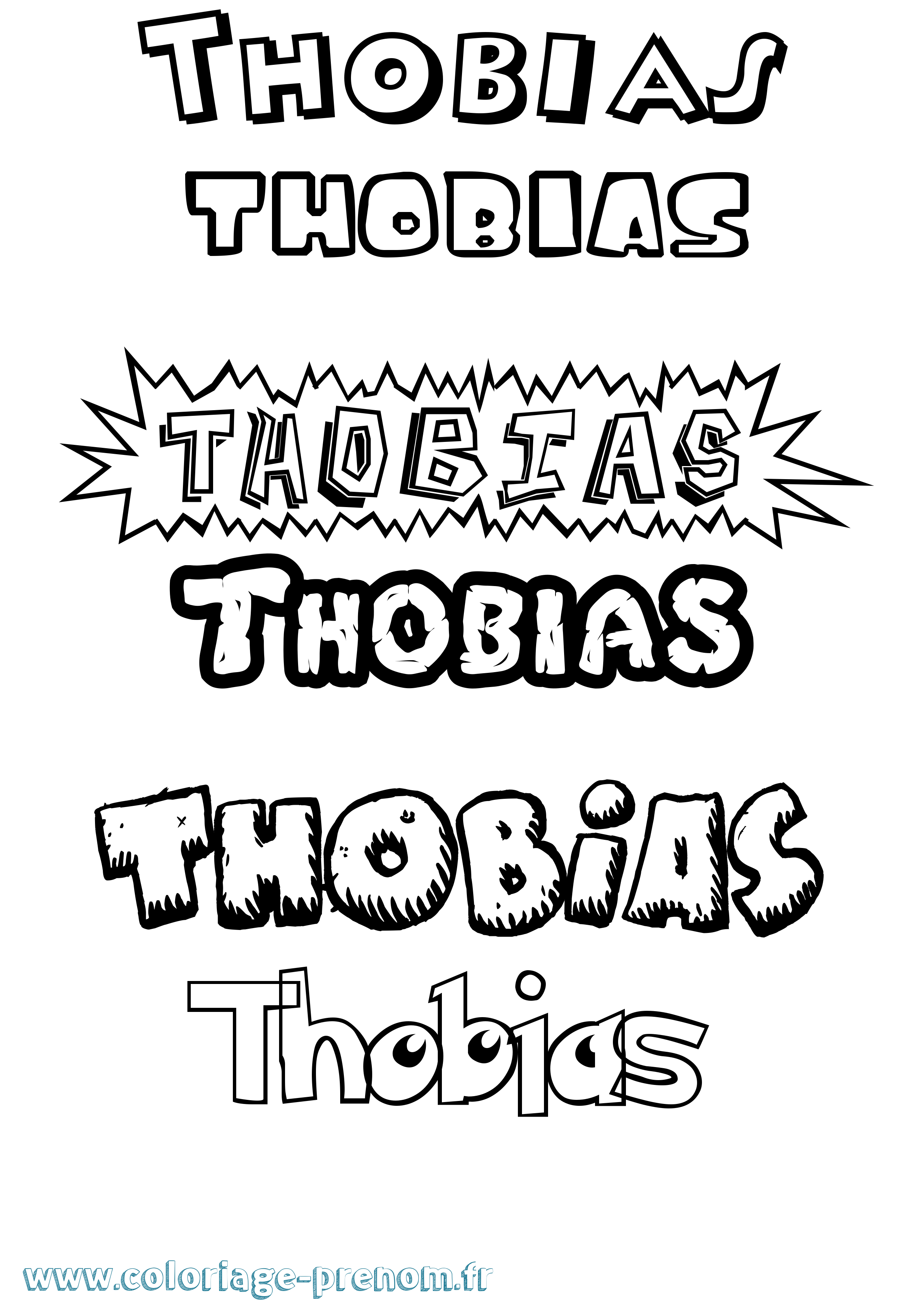 Coloriage Thobias Dessin Animé Coloriage prénom Thobias Dessin Animé