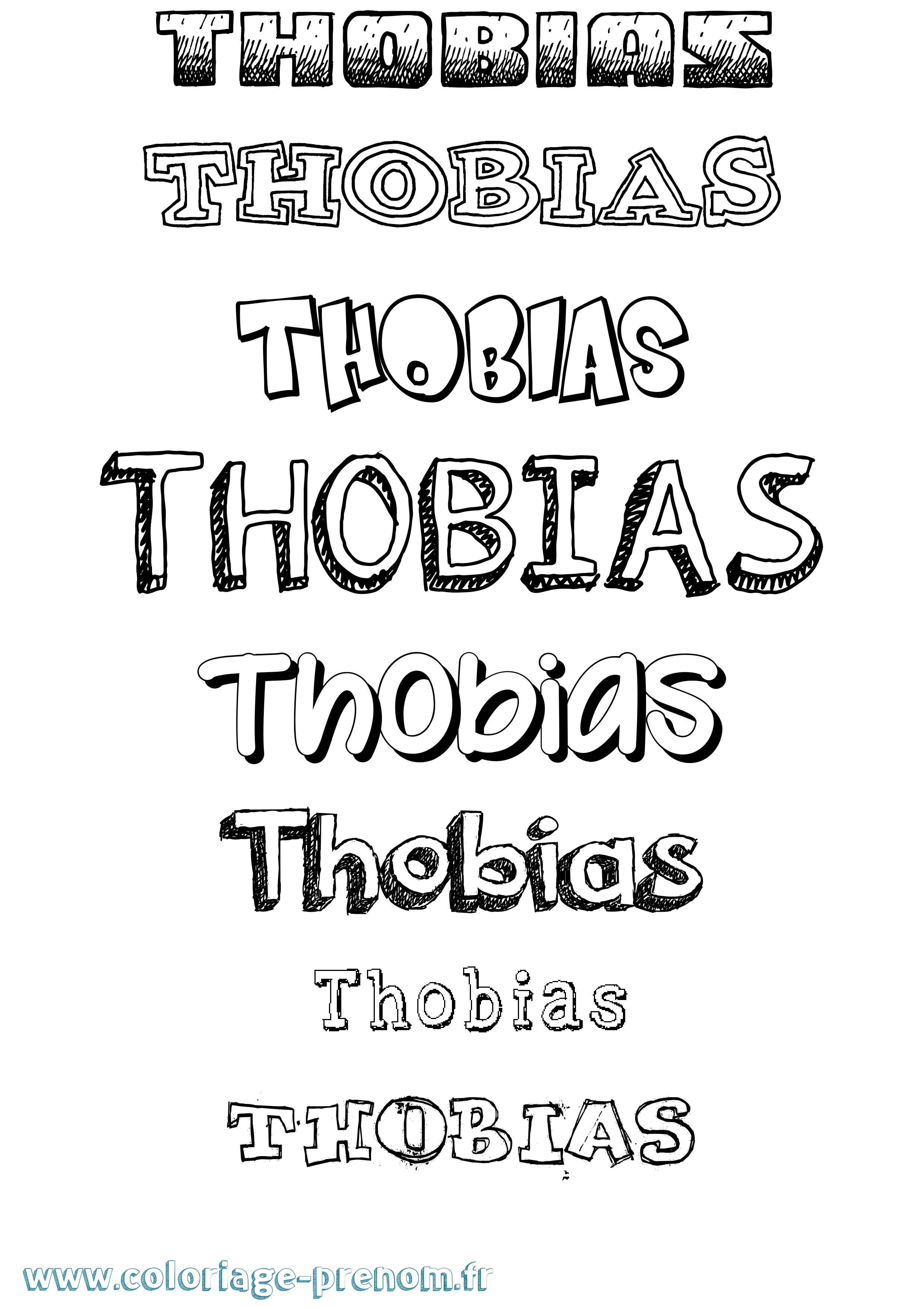Coloriage Thobias Dessiné Coloriage prénom Thobias Dessiné