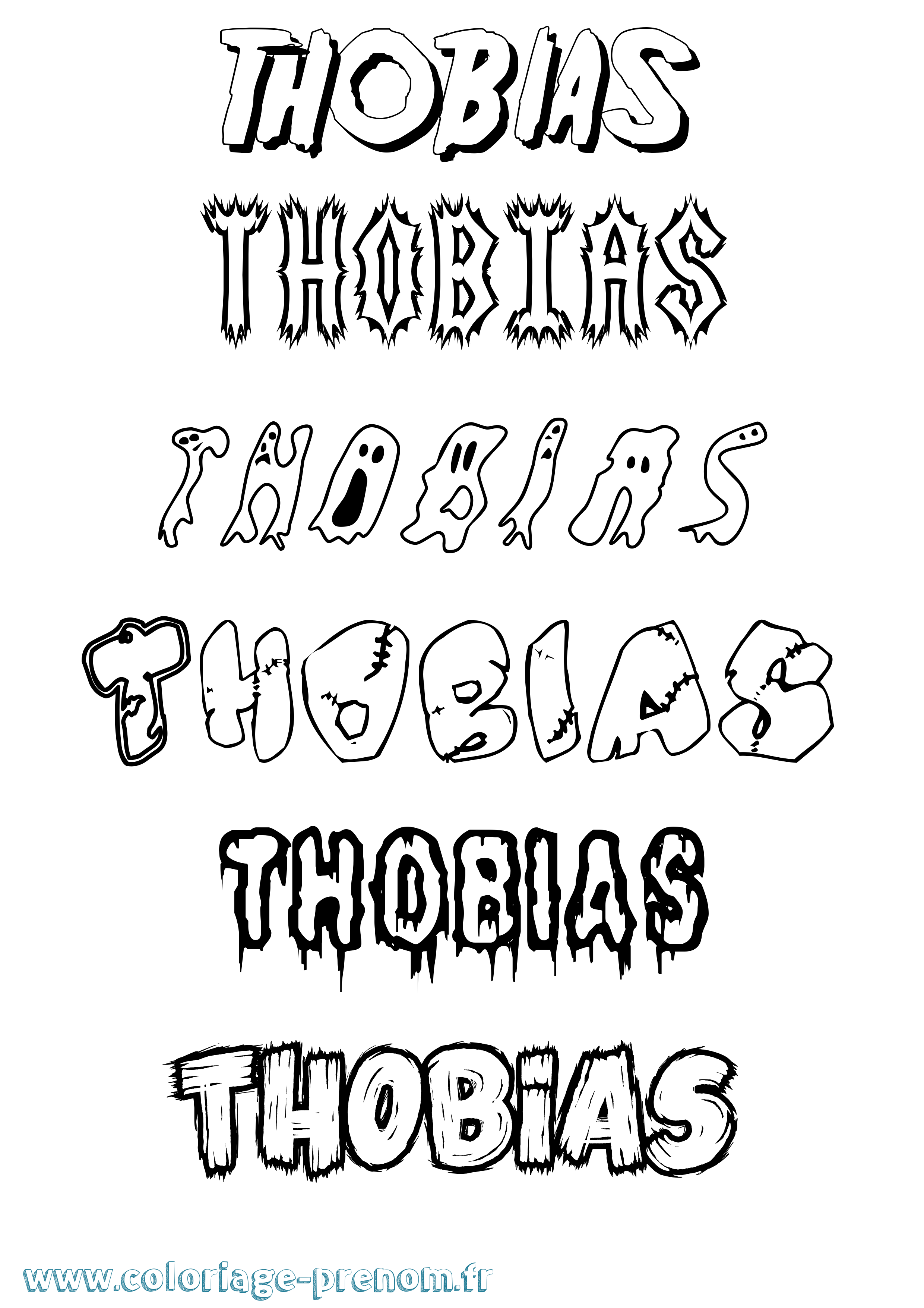 Coloriage Thobias Frisson Coloriage prénom Thobias Frisson