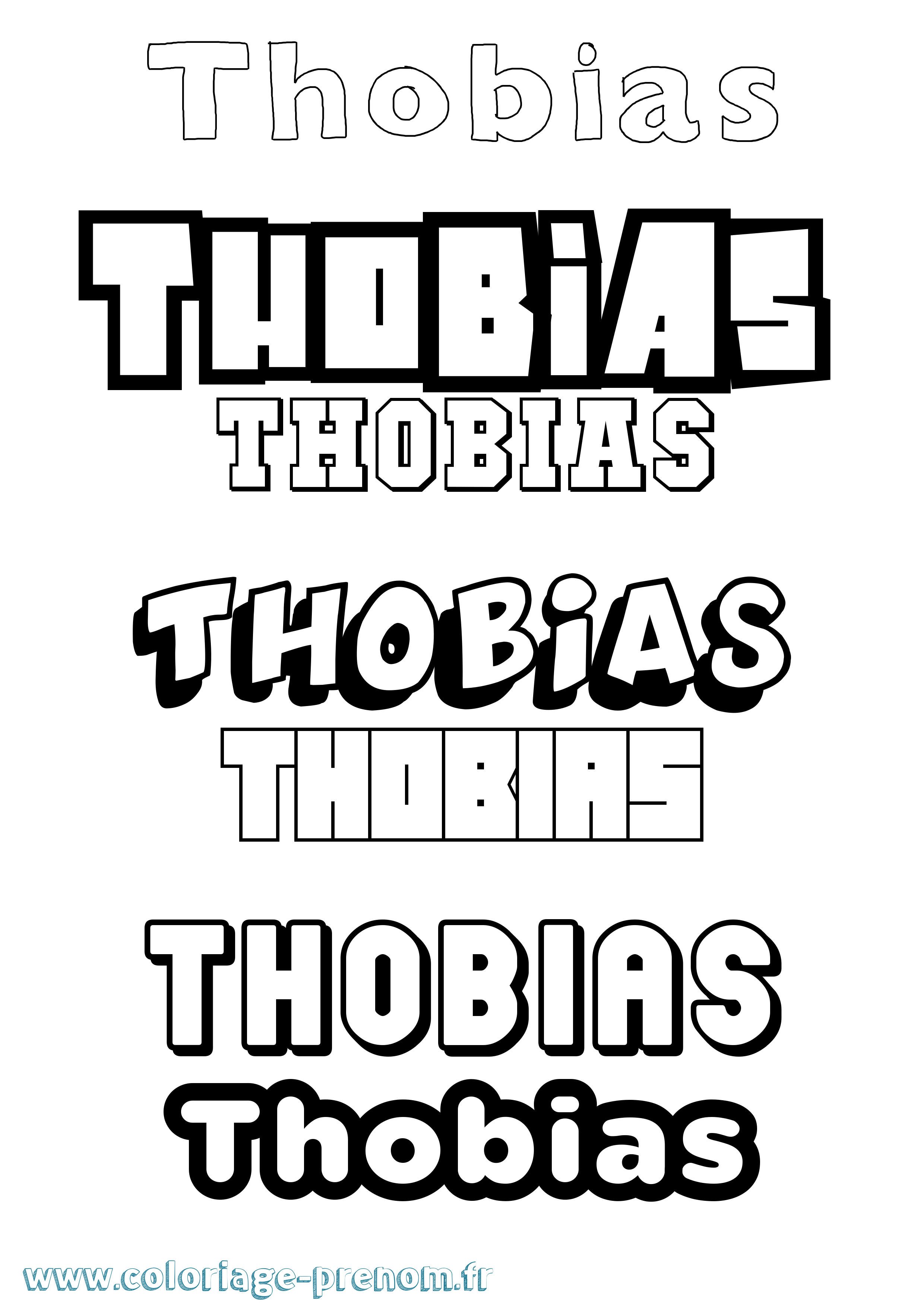 Coloriage Thobias Simple Coloriage prénom Thobias Simple