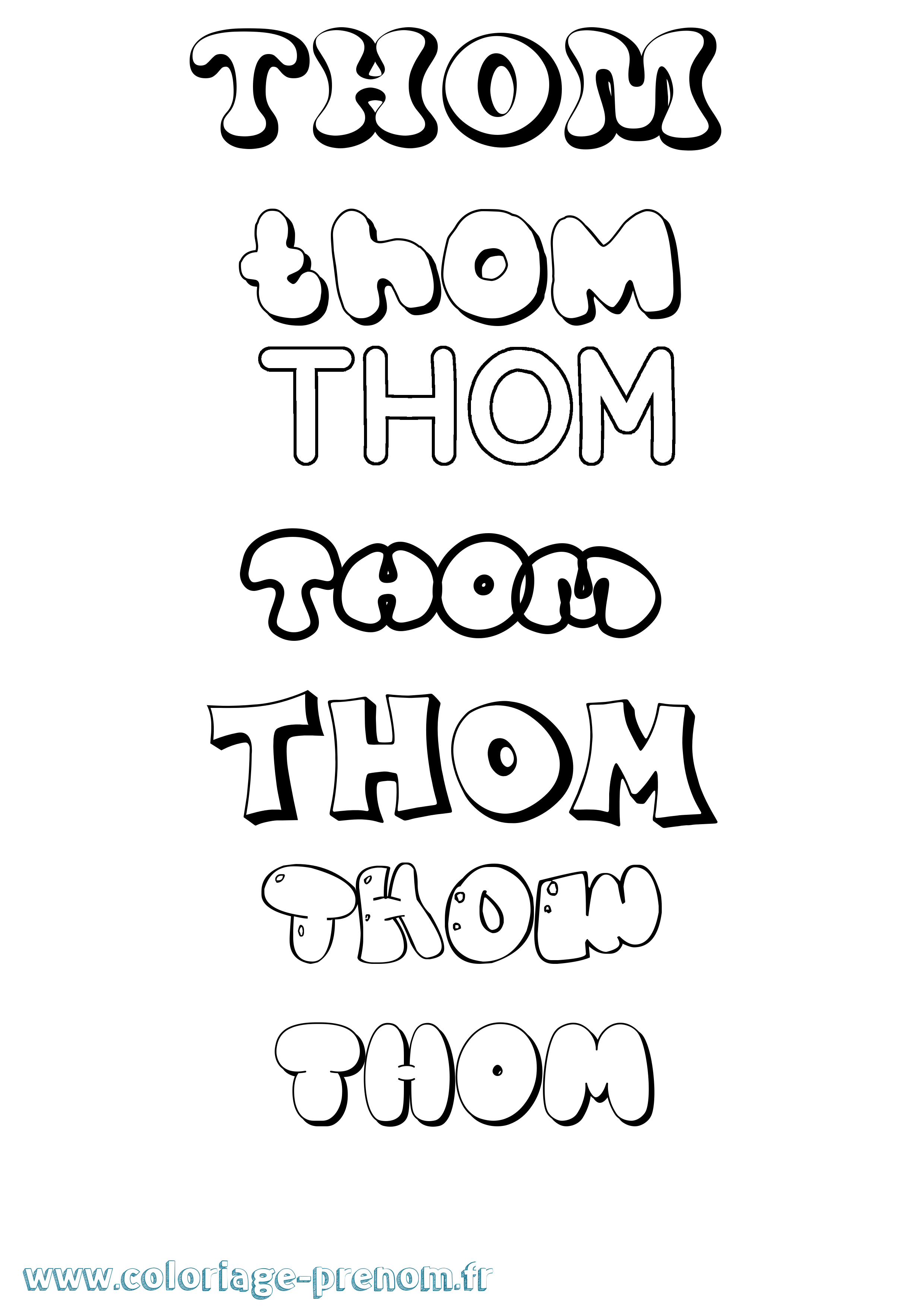 Coloriage prénom Thom