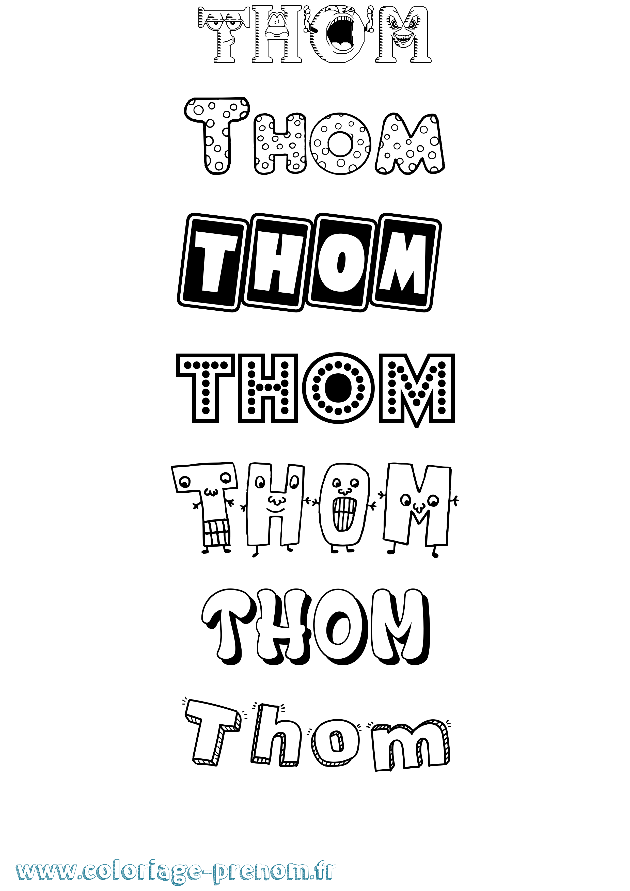 Coloriage prénom Thom