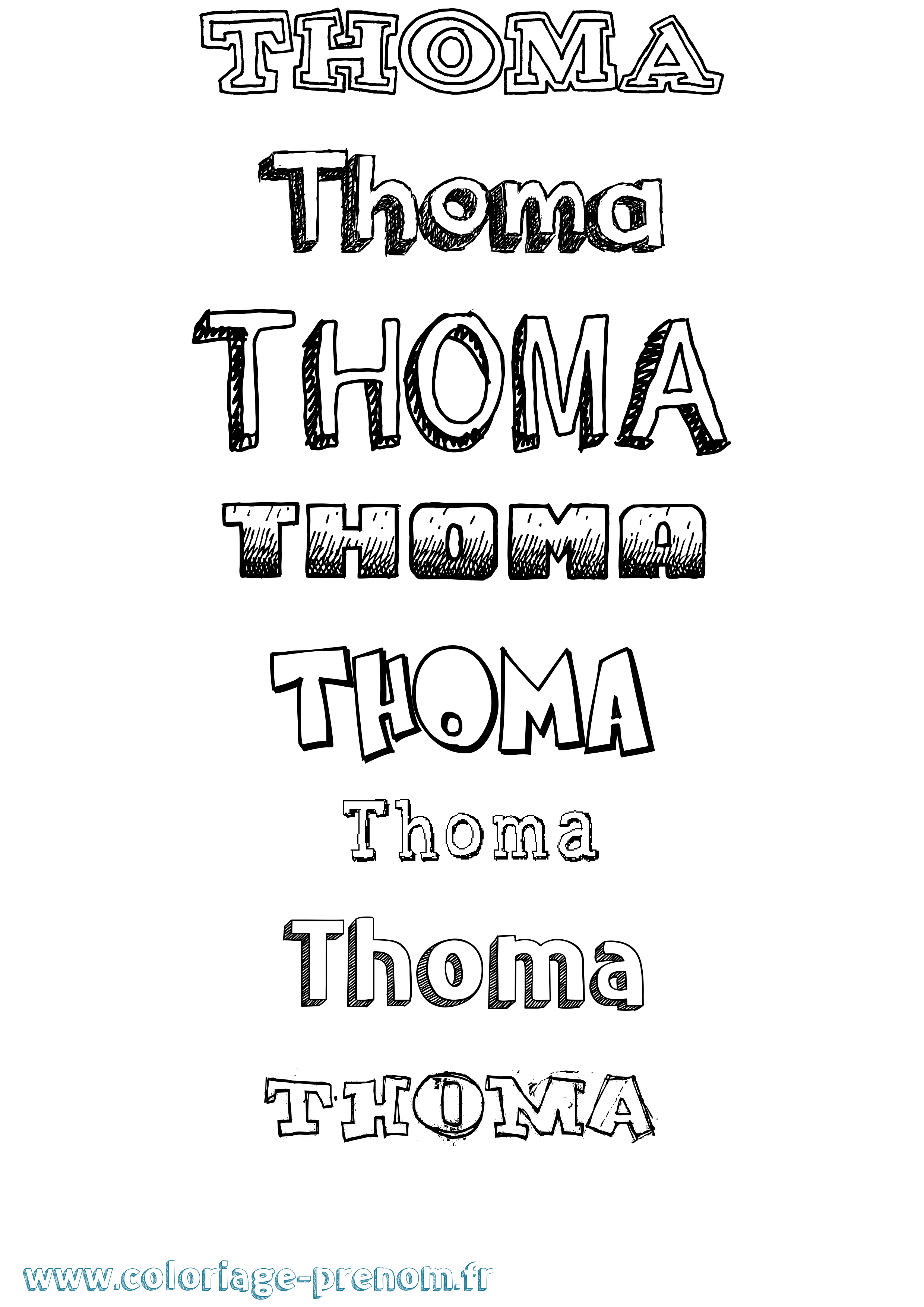 Coloriage prénom Thoma Dessiné