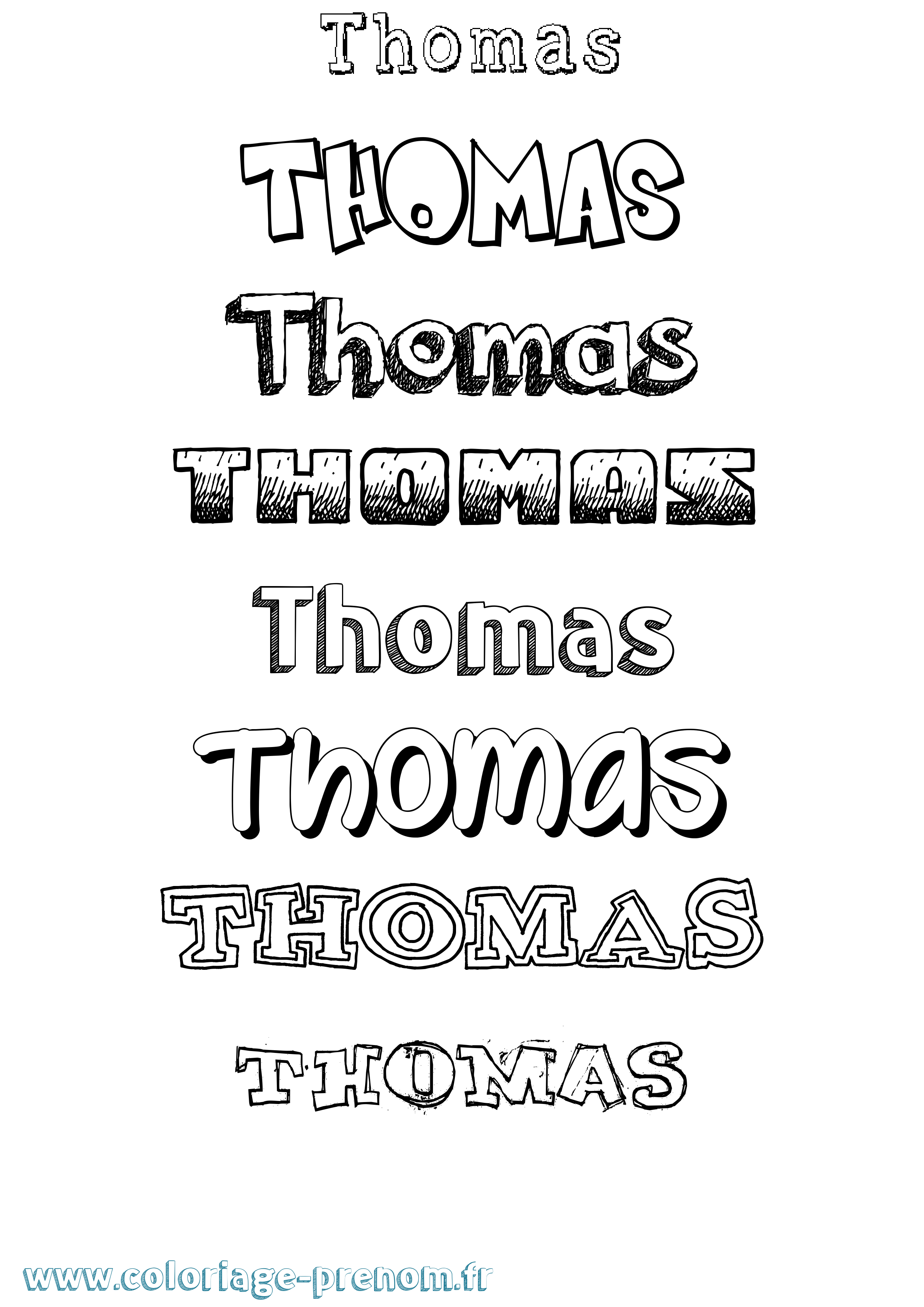 Coloriage prénom Thomas Dessiné