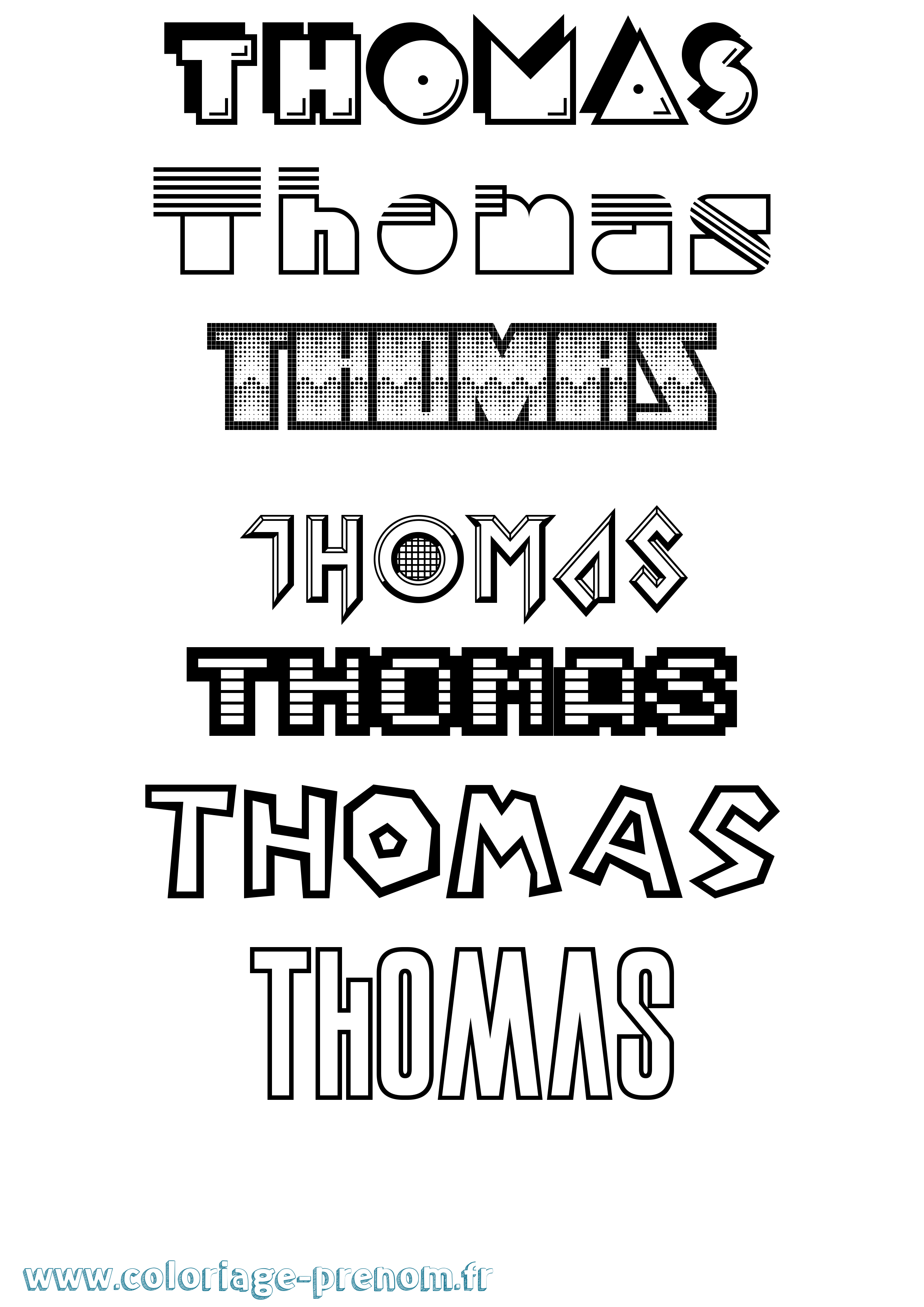 Coloriage prénom Thomas