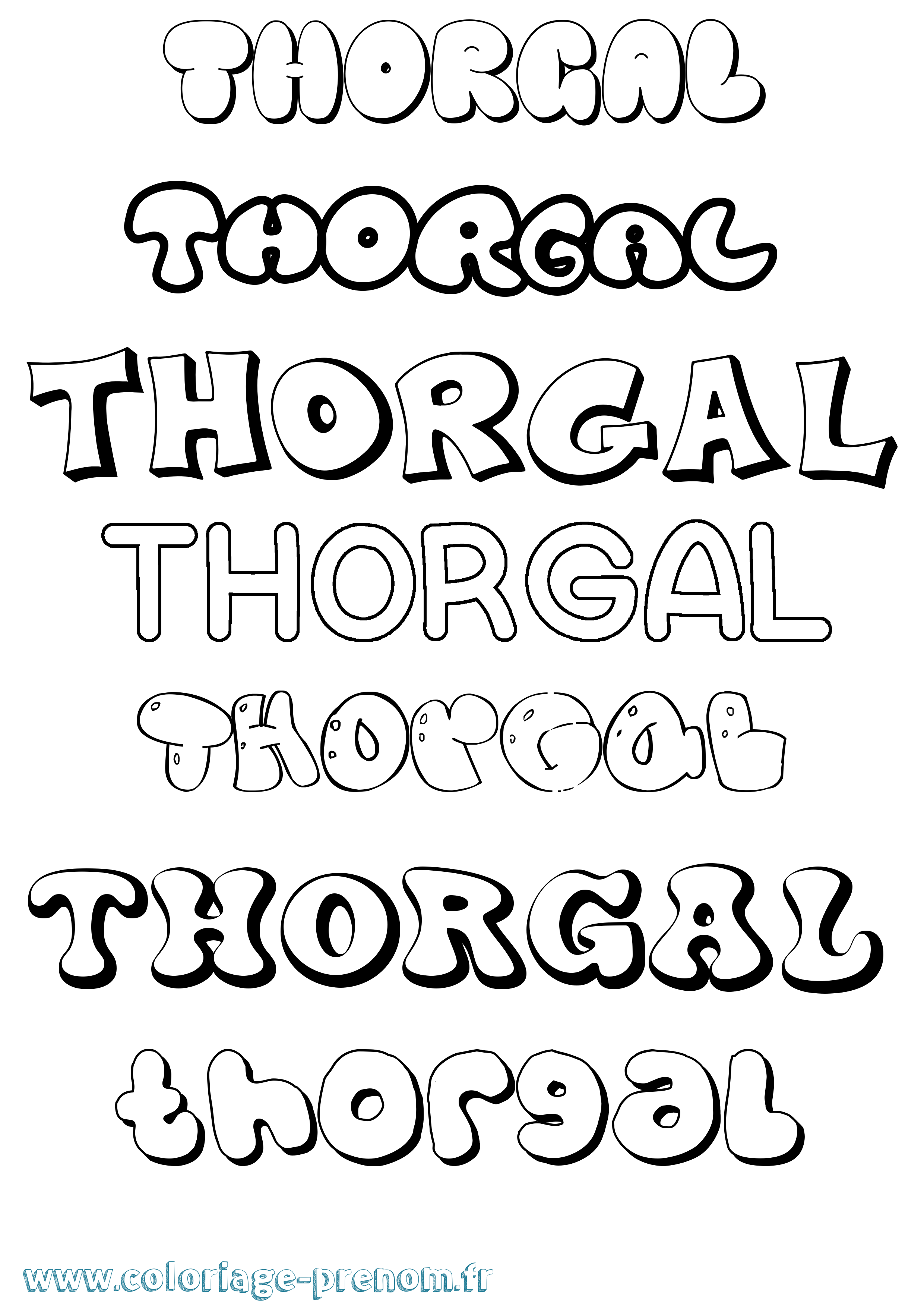 Coloriage prénom Thorgal Bubble