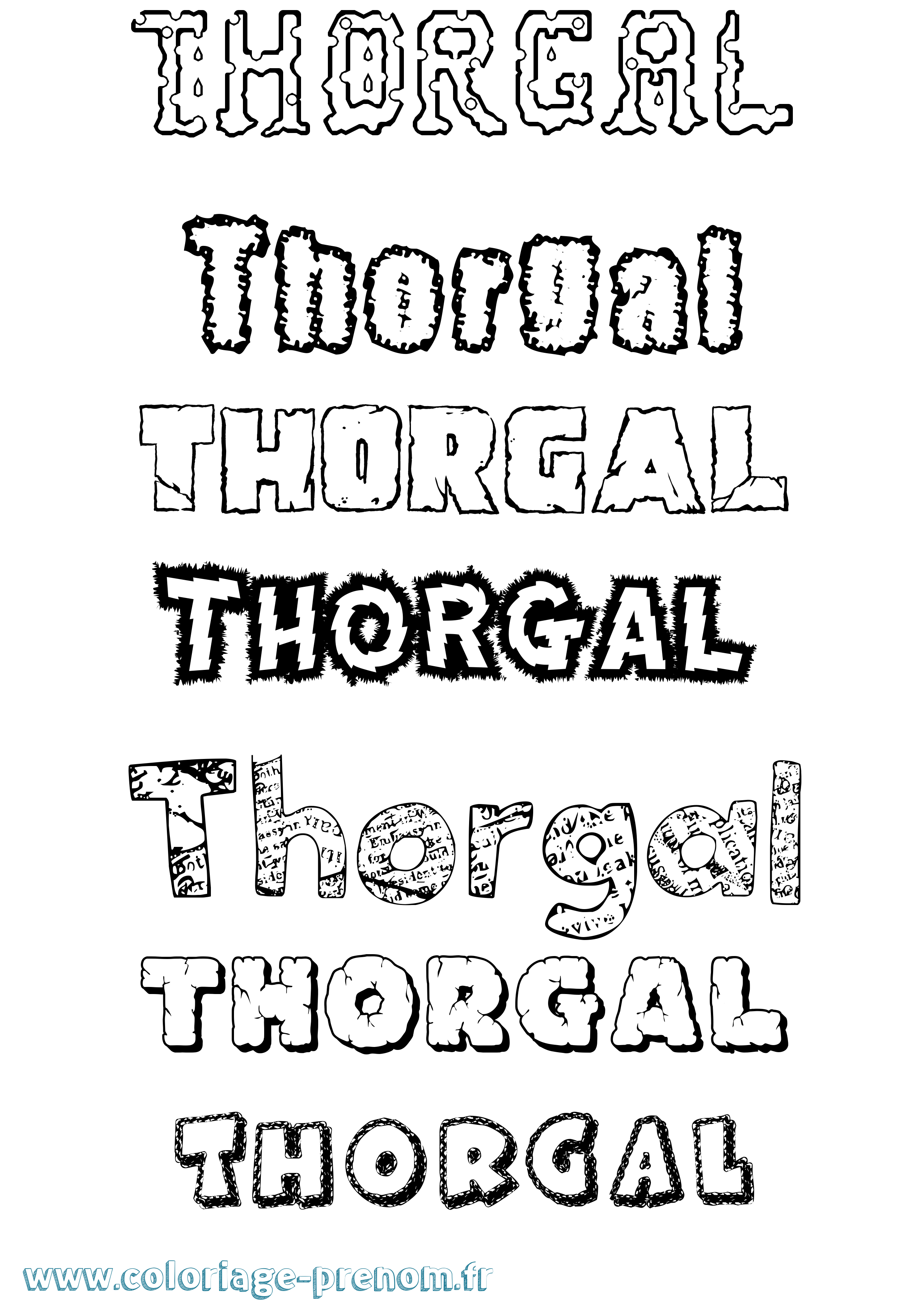 Coloriage prénom Thorgal Destructuré