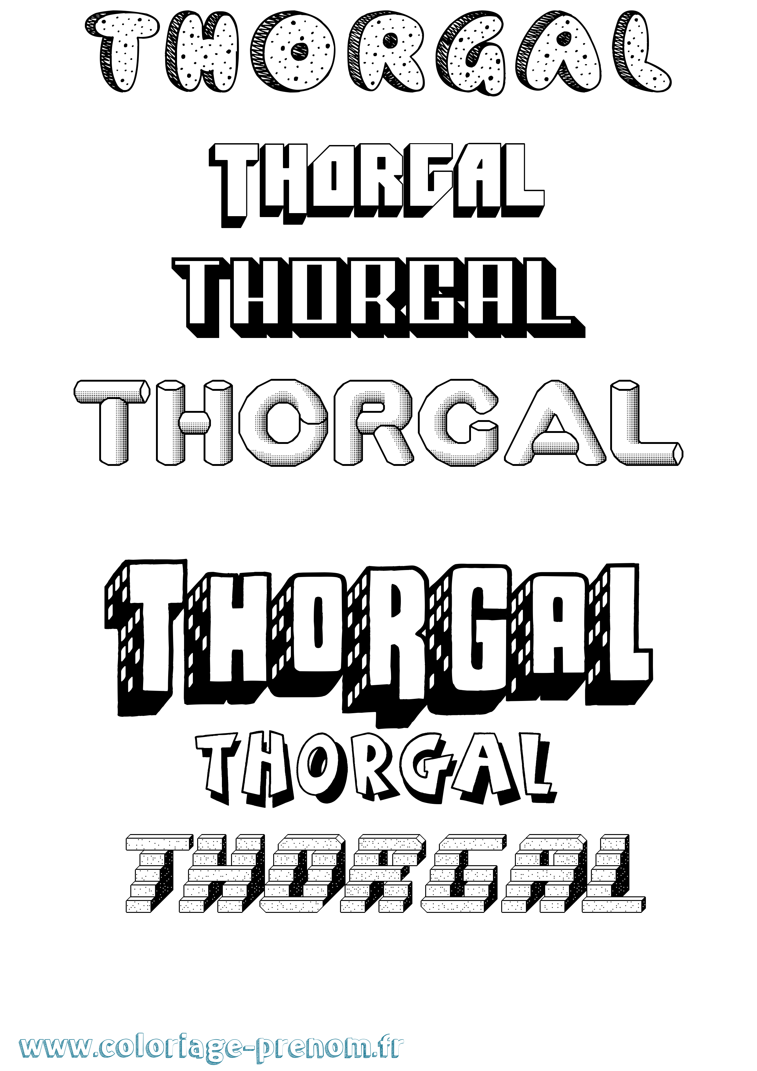 Coloriage prénom Thorgal Effet 3D