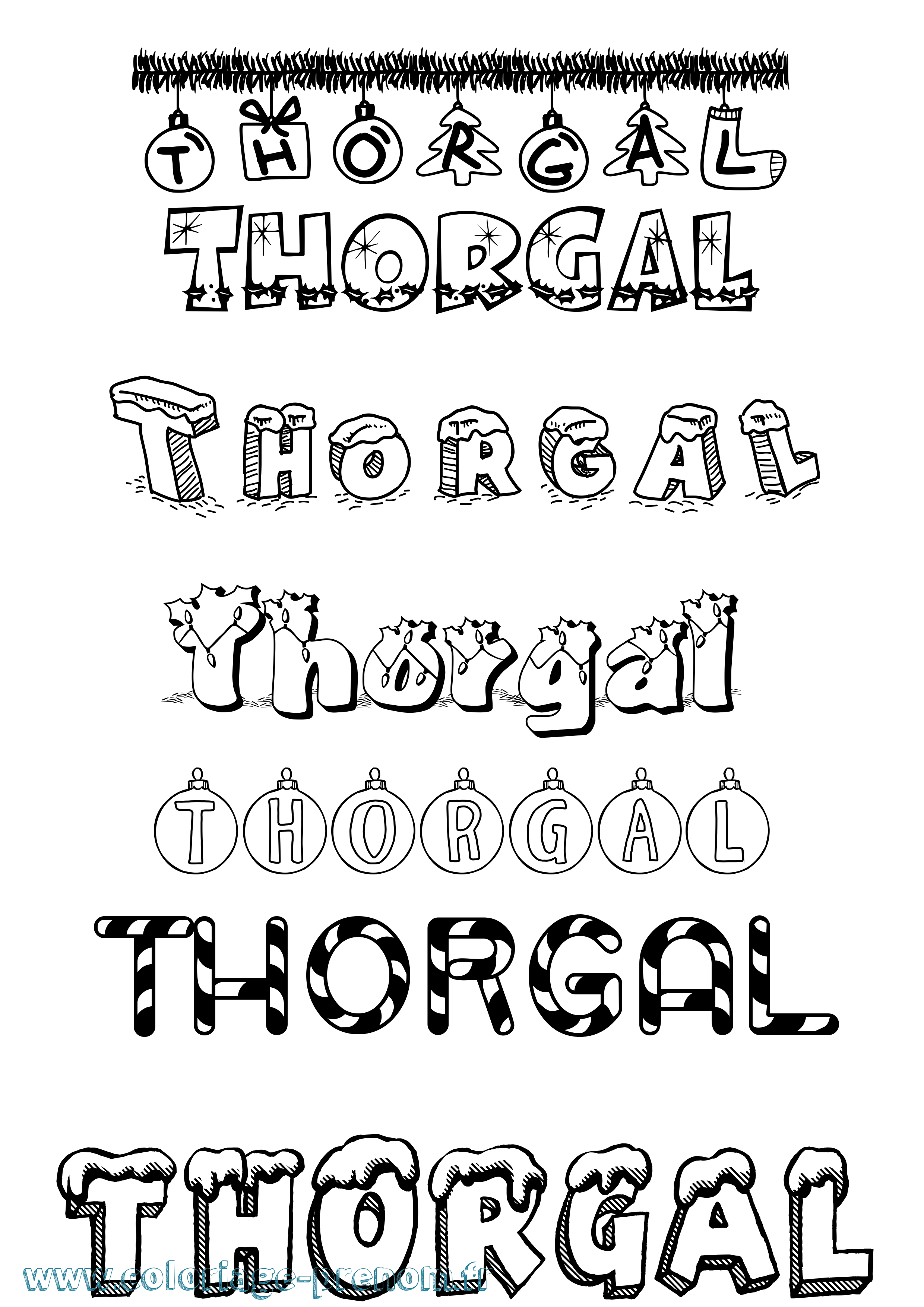 Coloriage Thorgal Noël Coloriage prénom Thorgal Noël