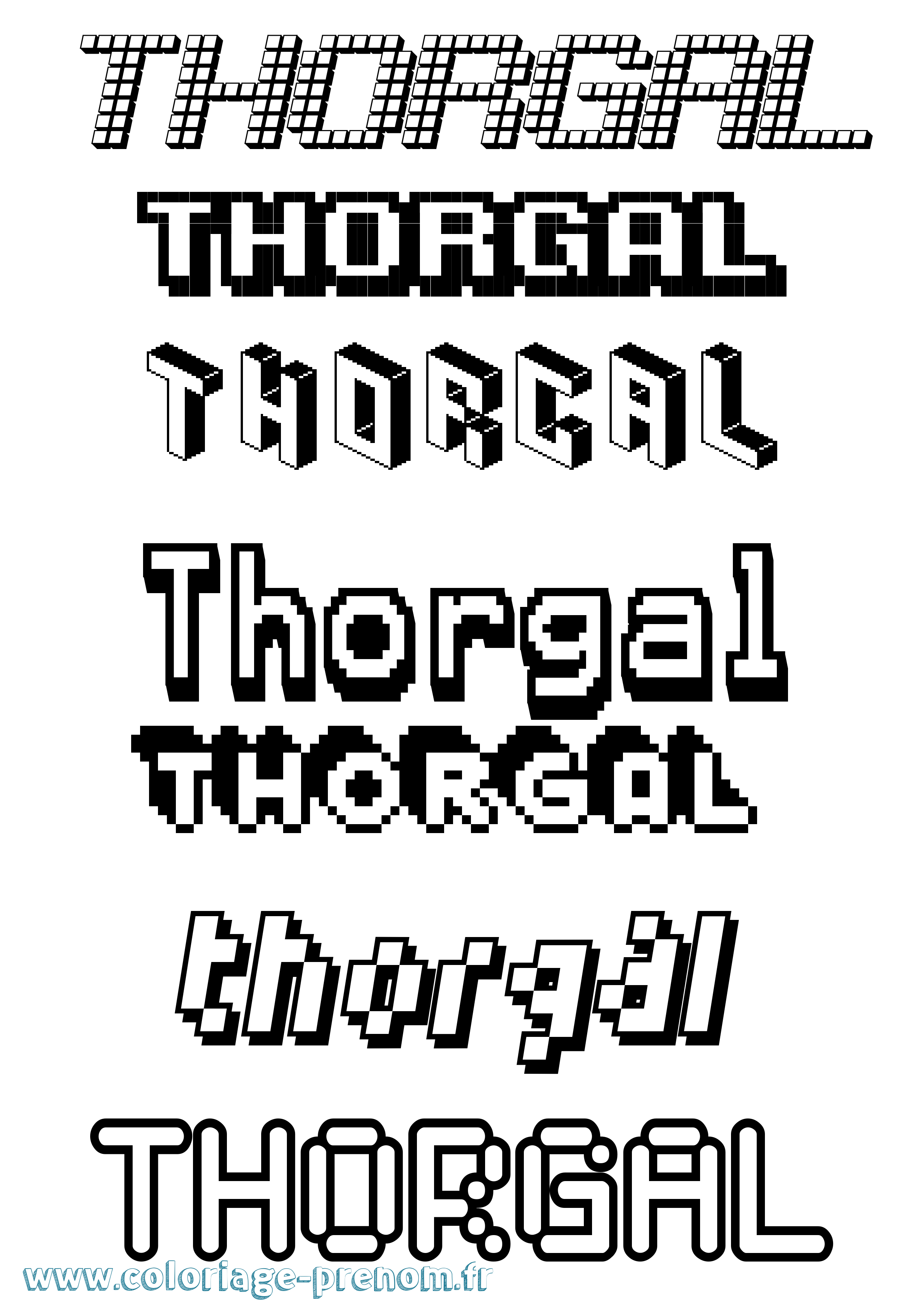 Coloriage prénom Thorgal Pixel