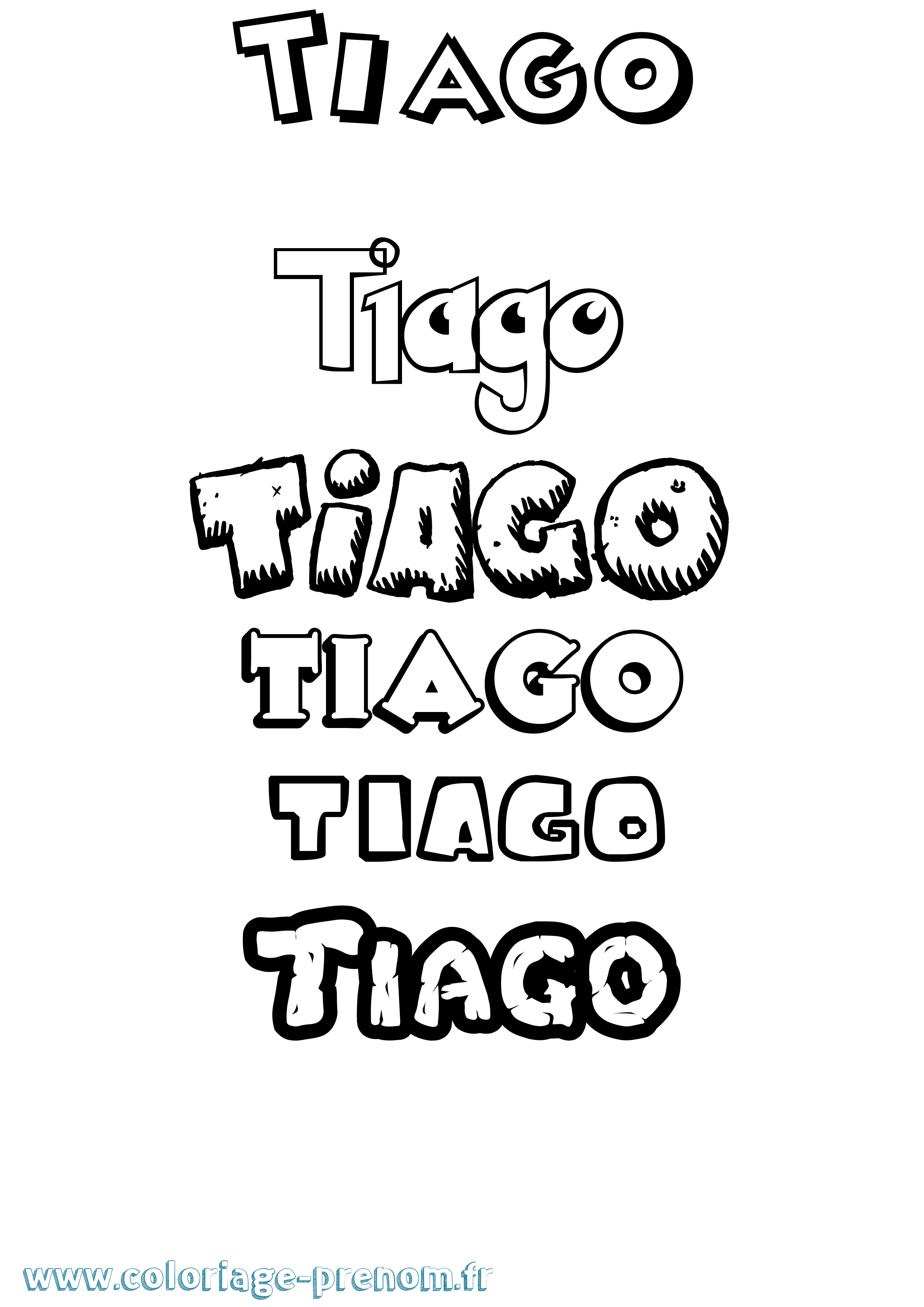 Coloriage prénom Tiago