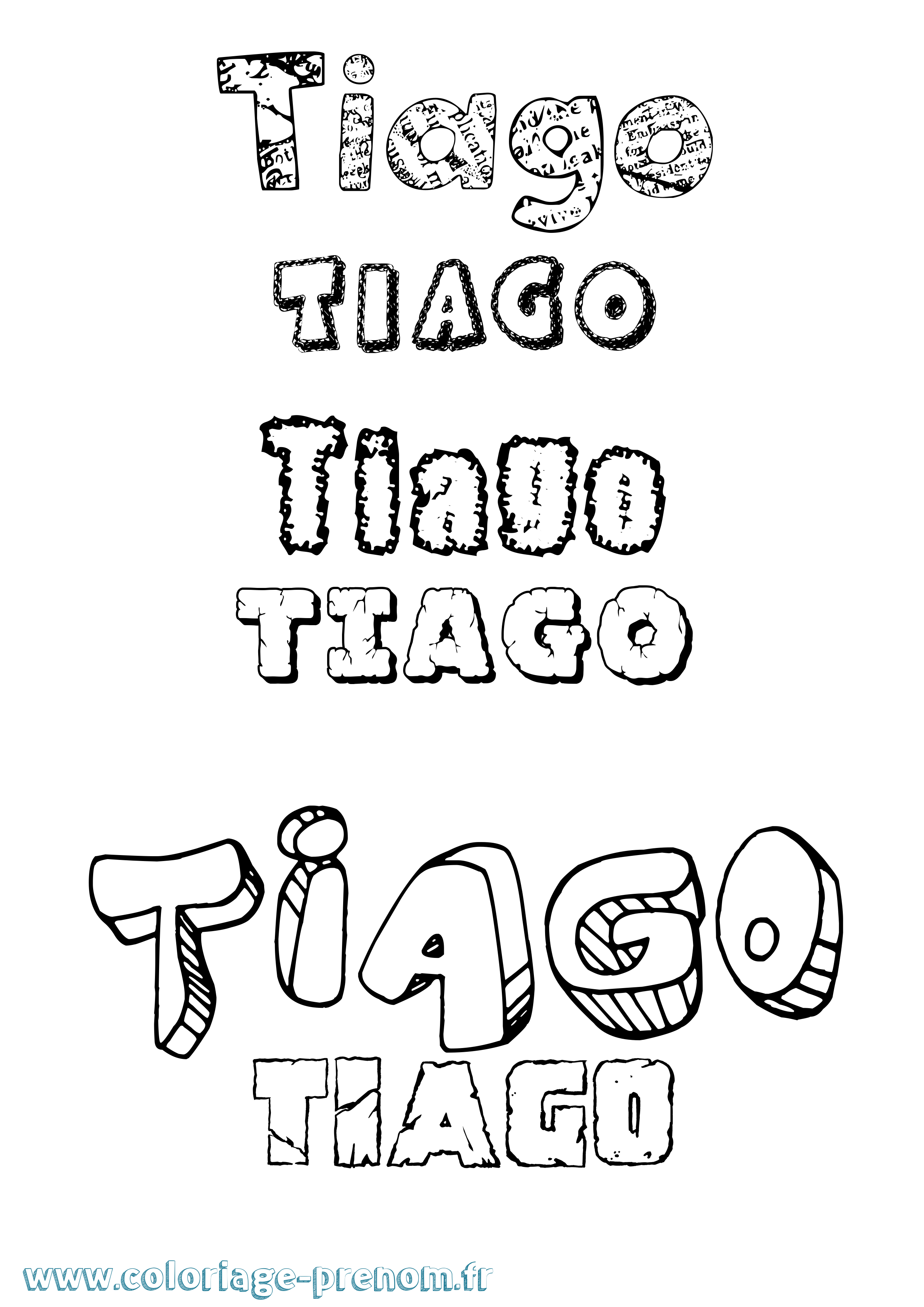 Coloriage prénom Tiago