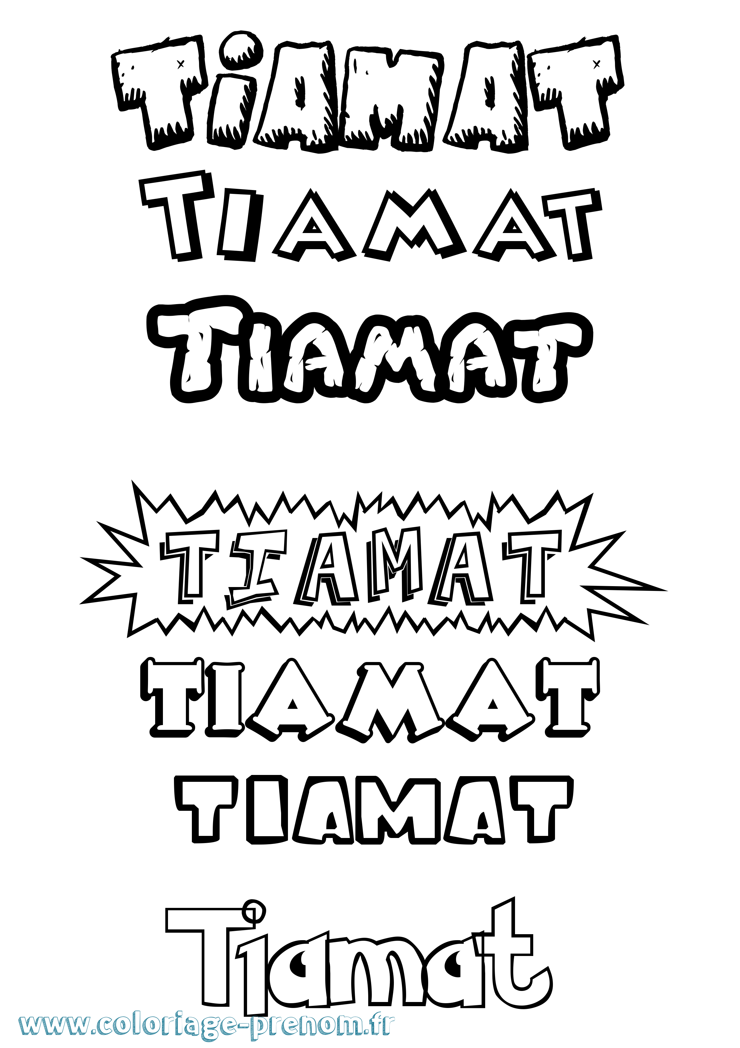 Coloriage Tiamat Dessin Animé Coloriage prénom Tiamat Dessin Animé
