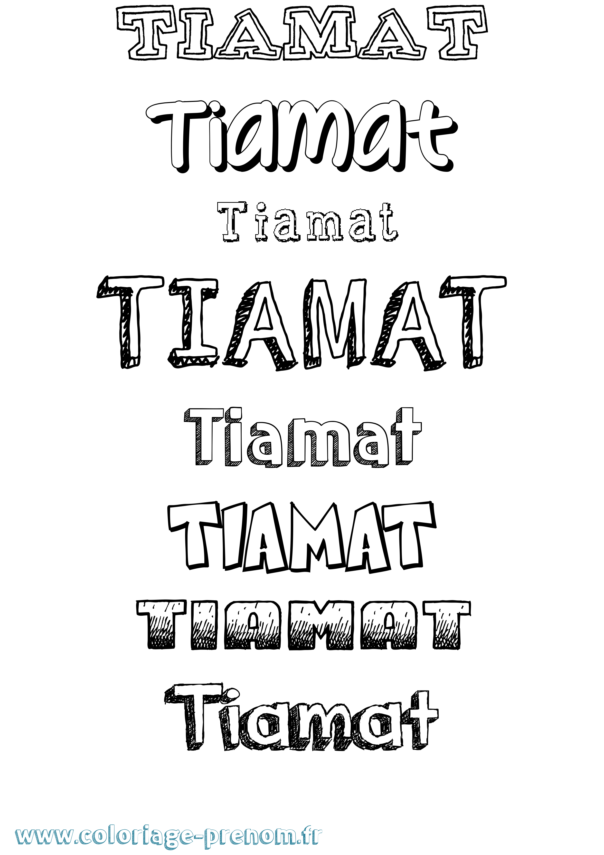 Coloriage prénom Tiamat Dessiné