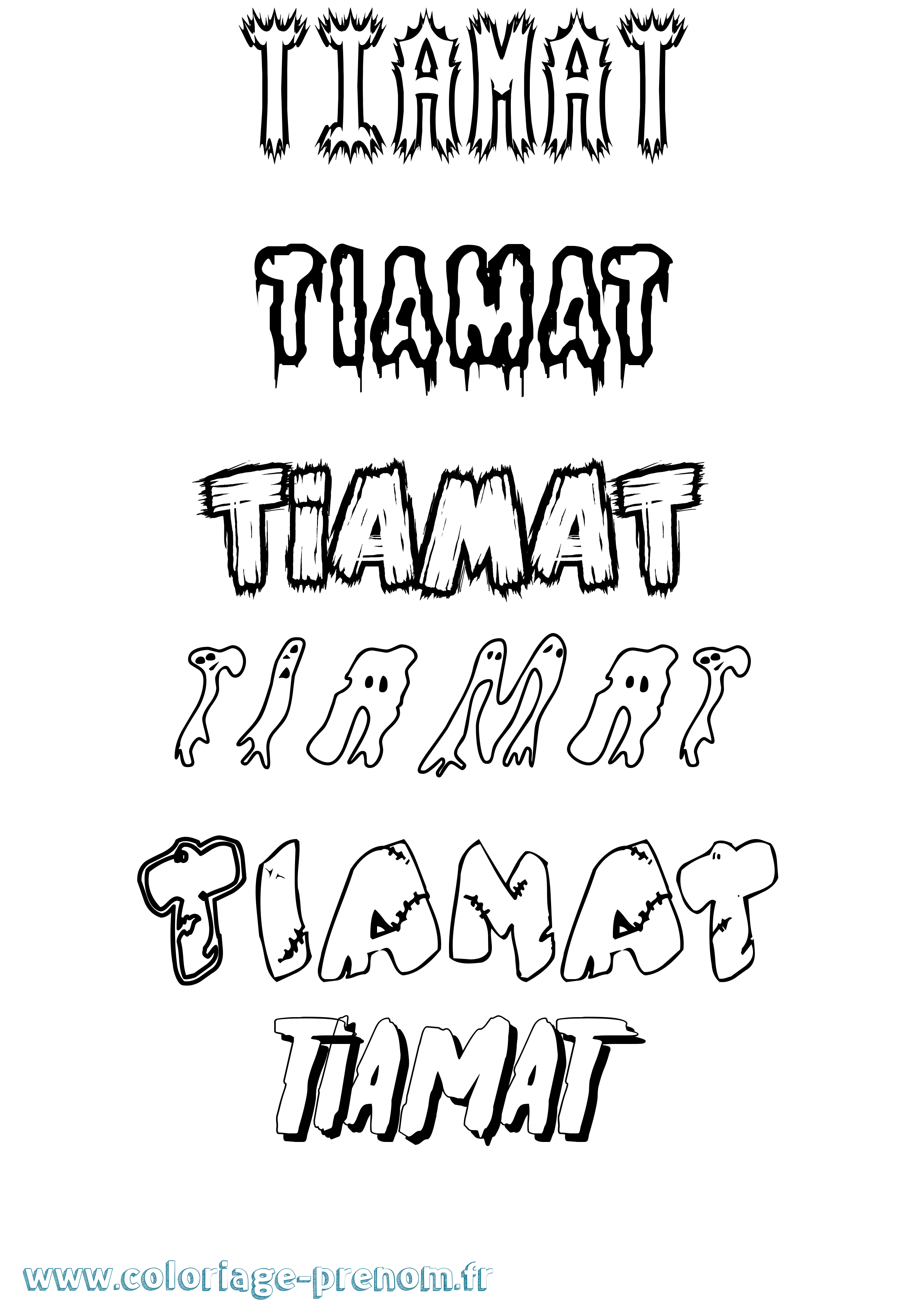 Coloriage Tiamat Frisson Coloriage prénom Tiamat Frisson