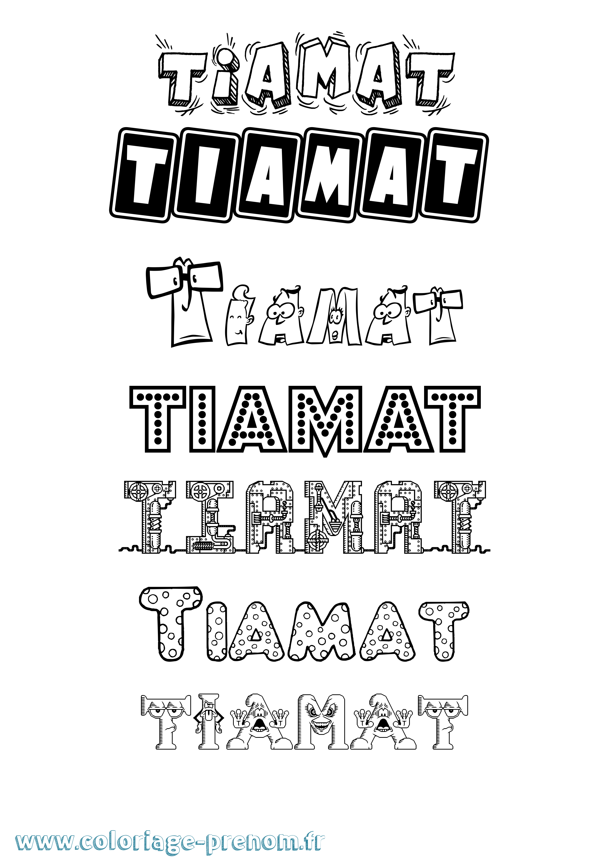 Coloriage prénom Tiamat Fun