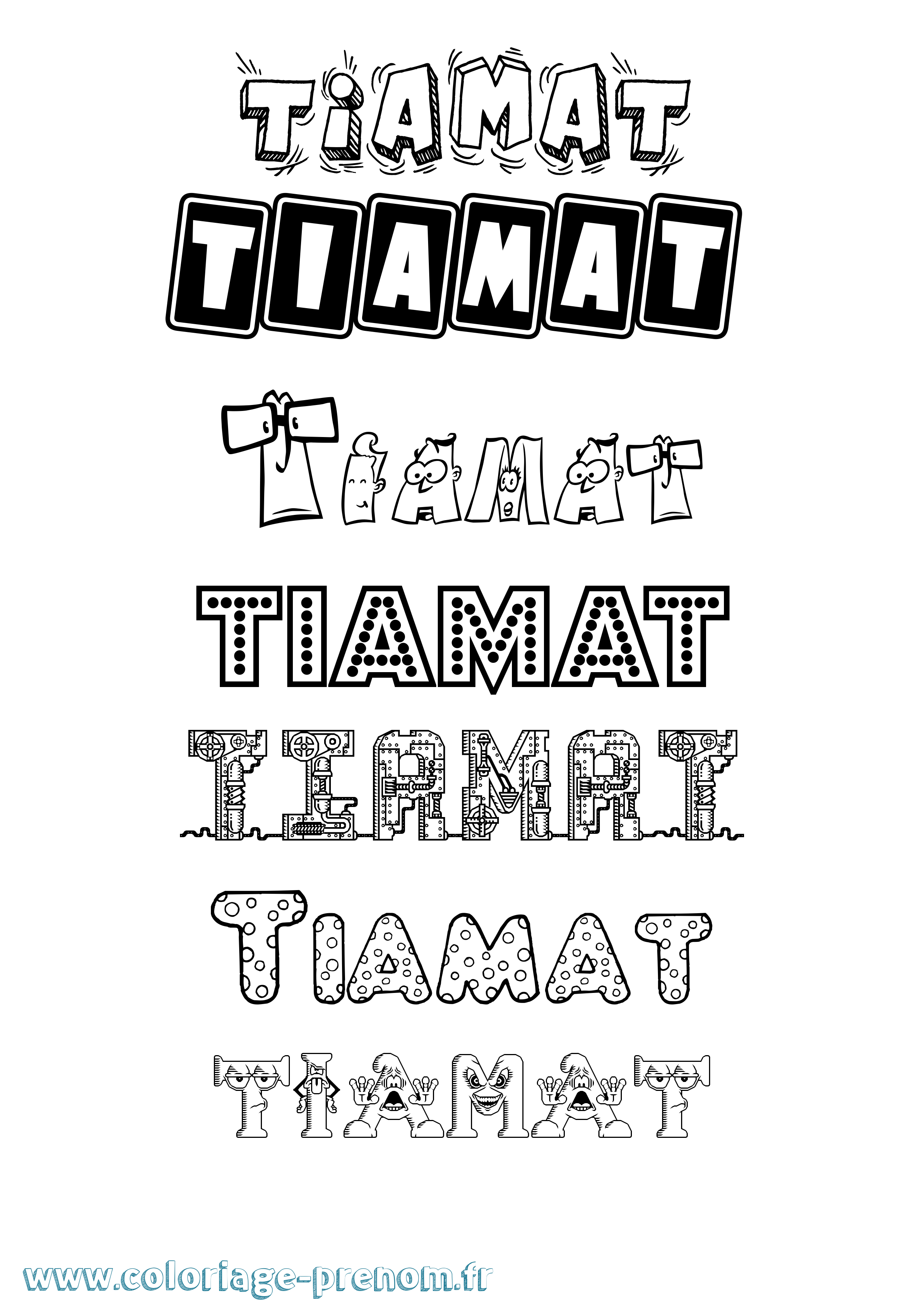 Coloriage Tiamat Fun Coloriage prénom Tiamat Fun