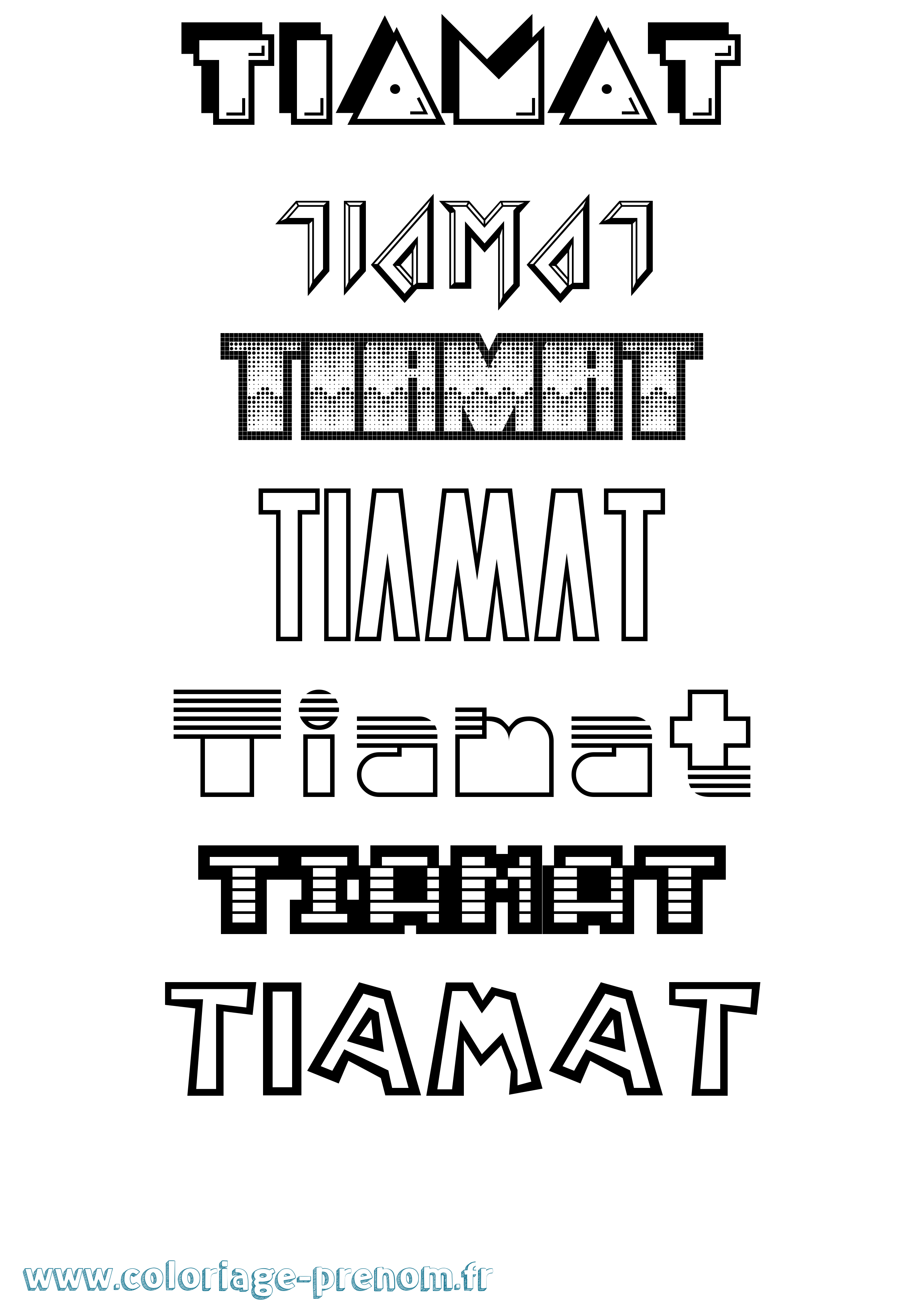 Coloriage Tiamat Jeux Vidéos Coloriage prénom Tiamat Jeux Vidéos