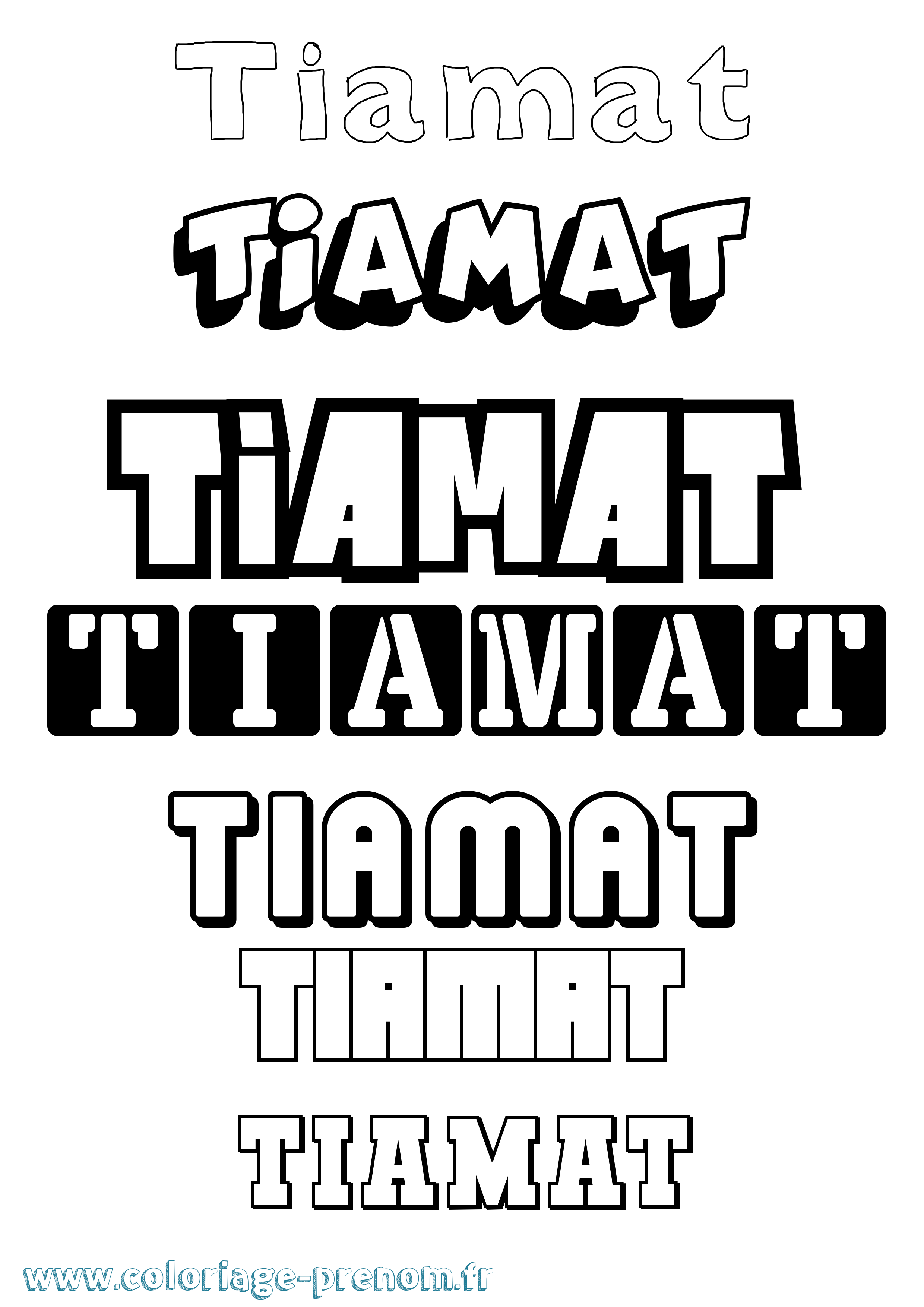 Coloriage prénom Tiamat Simple