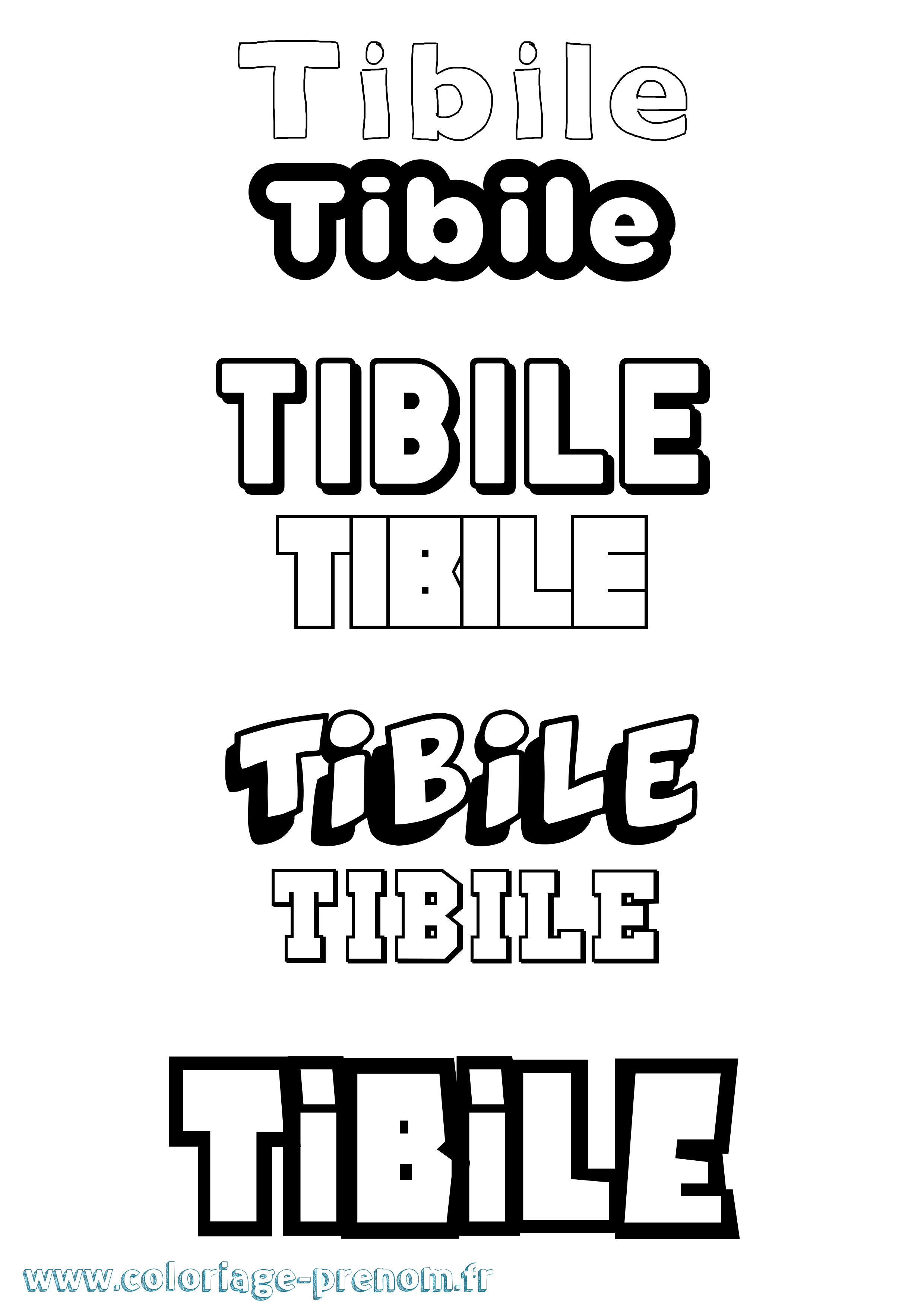 Coloriage prénom Tibile Simple