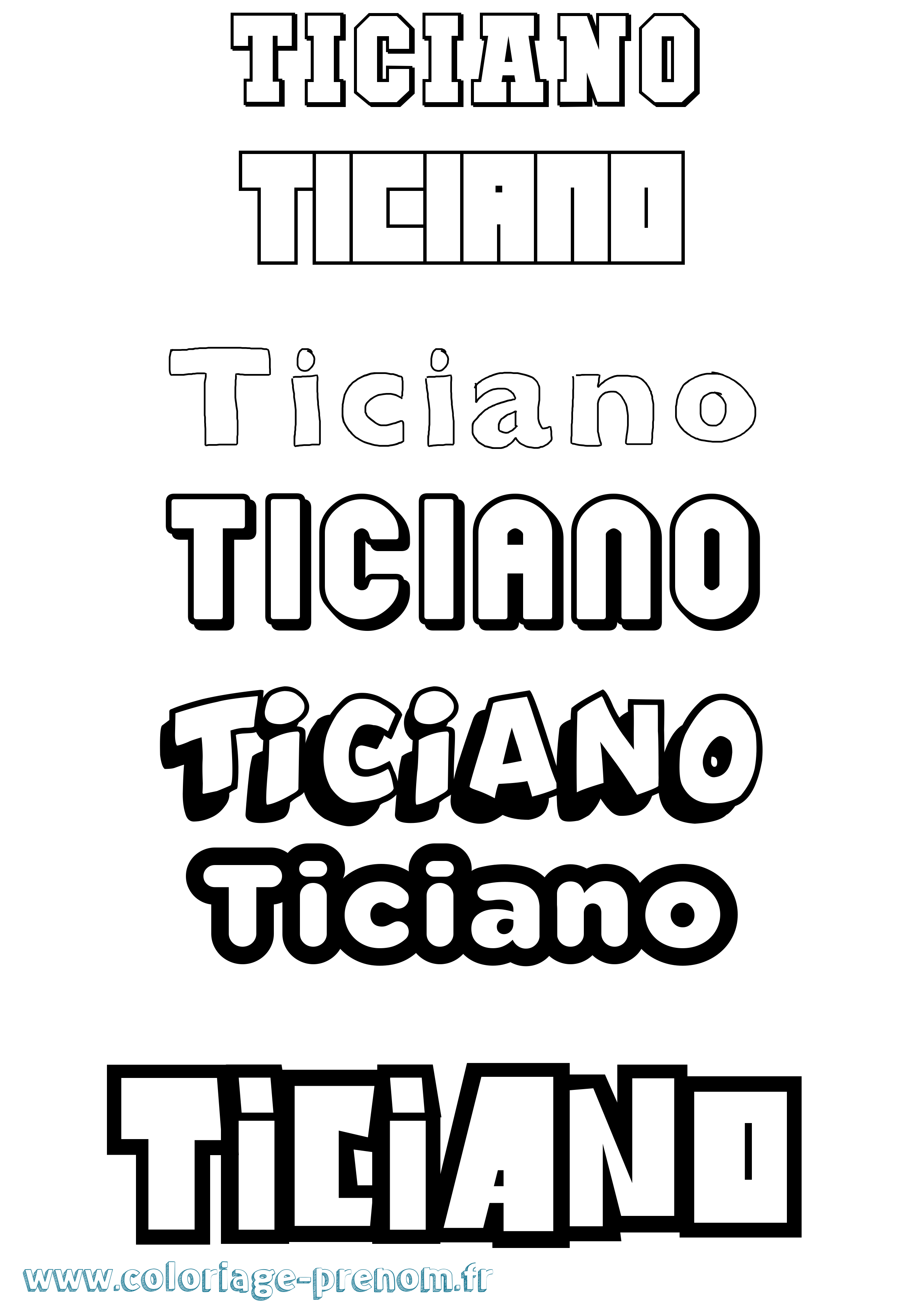 Coloriage prénom Ticiano Simple