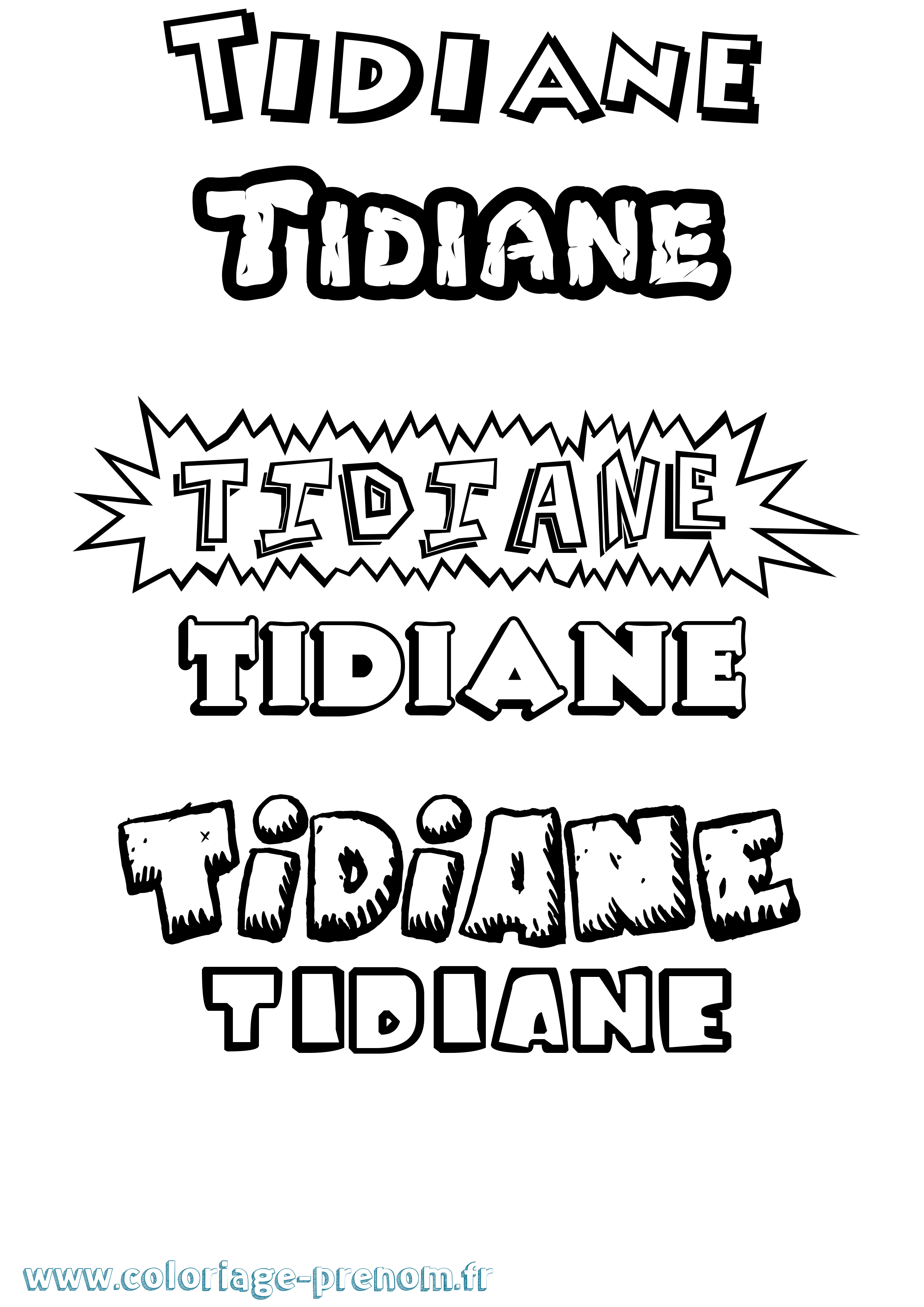 Coloriage prénom Tidiane