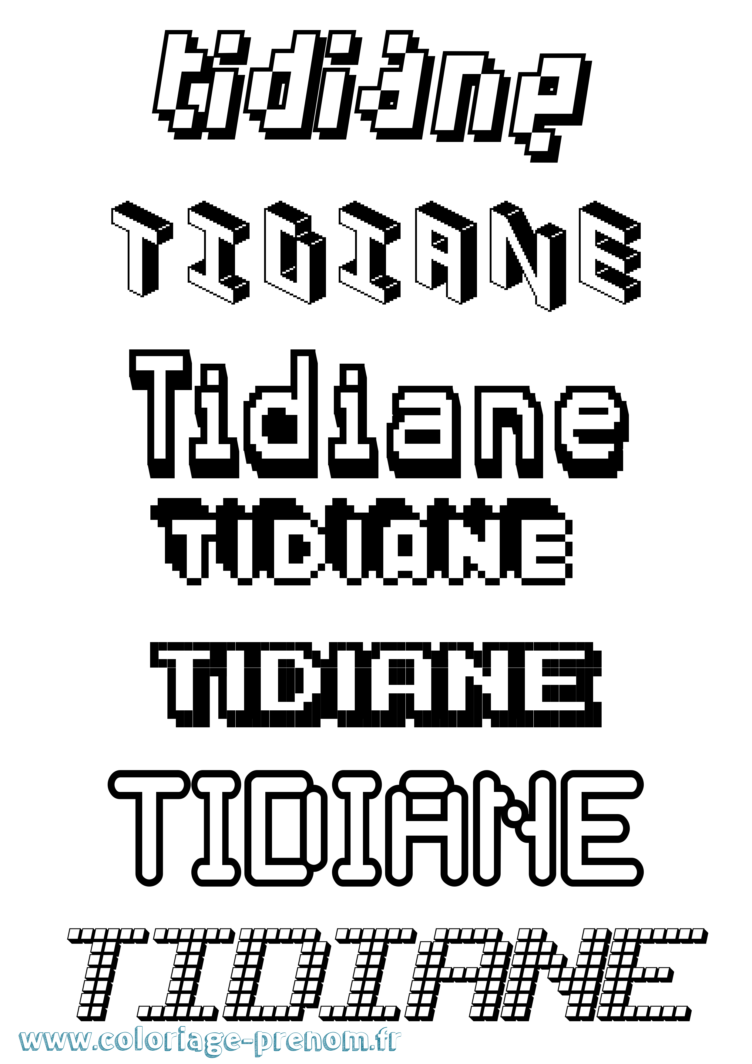 Coloriage prénom Tidiane