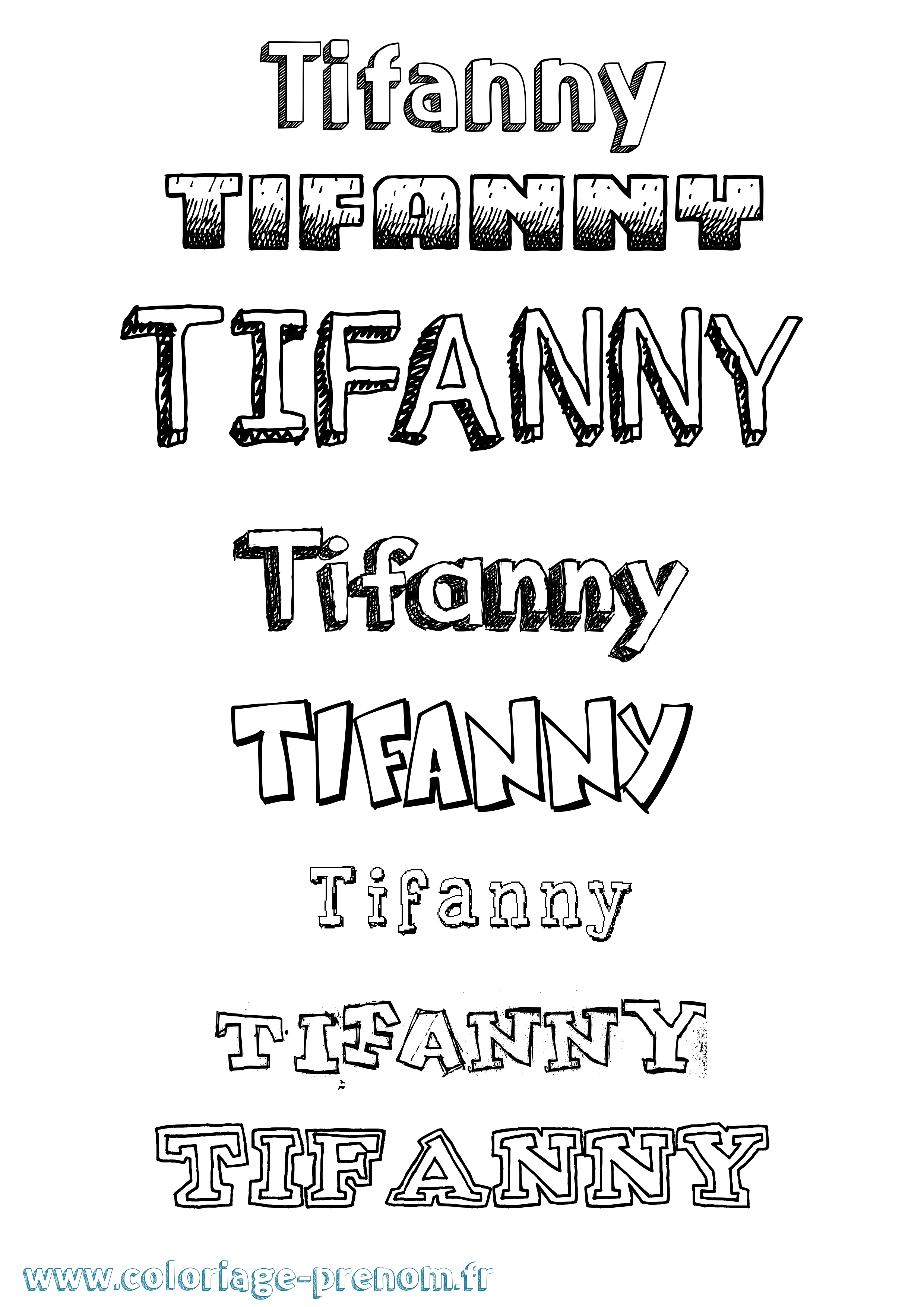 Coloriage prénom Tifanny Dessiné