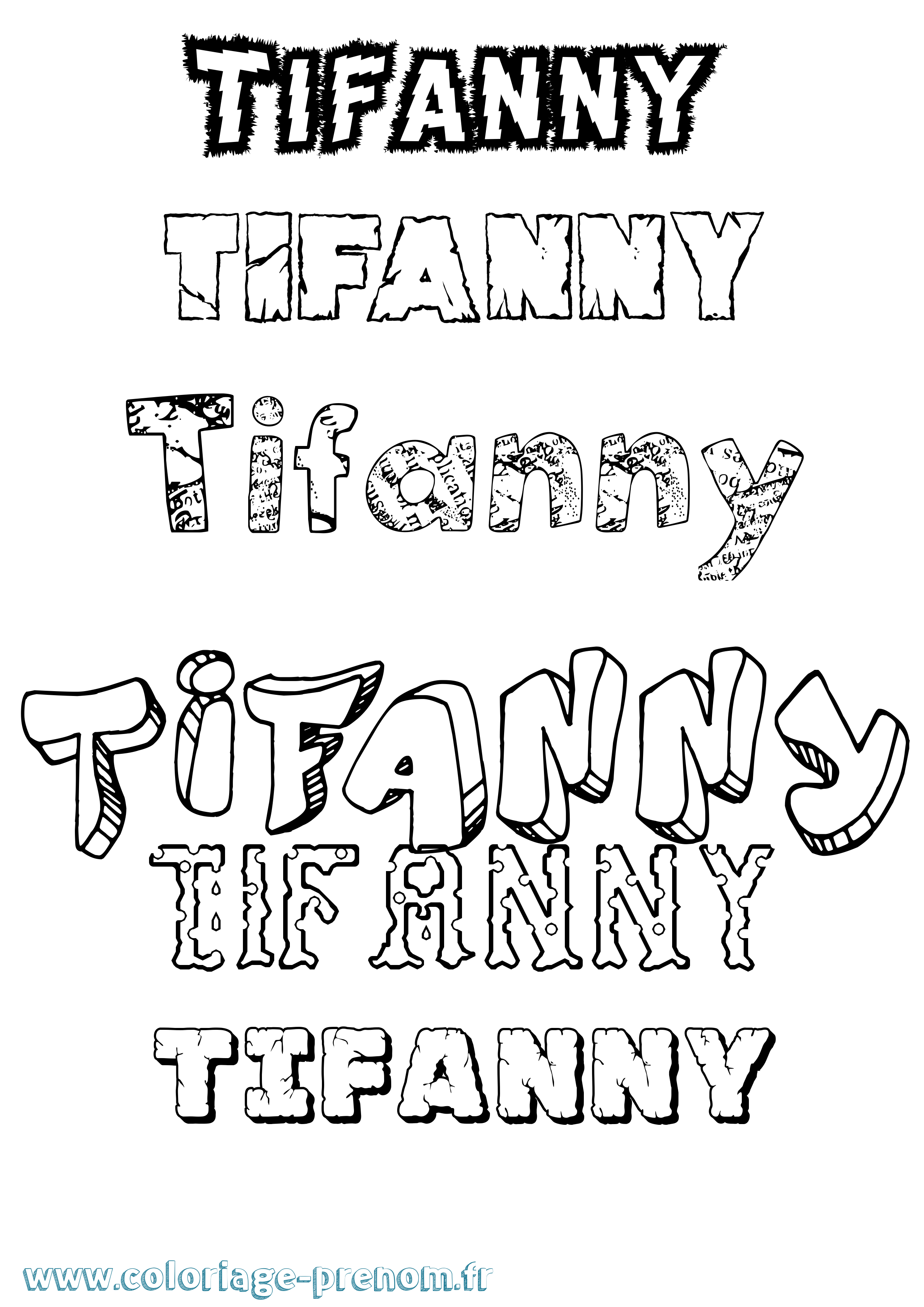 Coloriage prénom Tifanny Destructuré