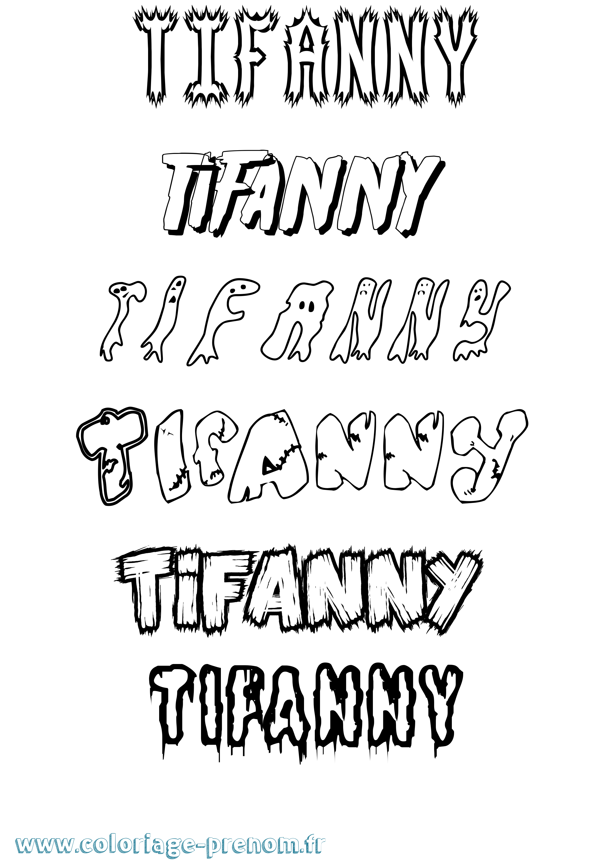 Coloriage prénom Tifanny Frisson