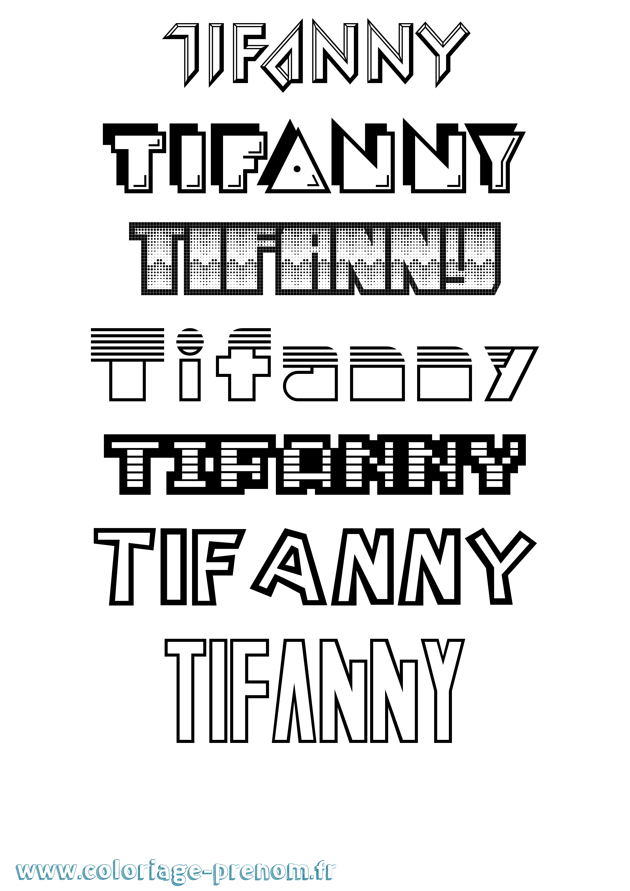 Coloriage prénom Tifanny Jeux Vidéos