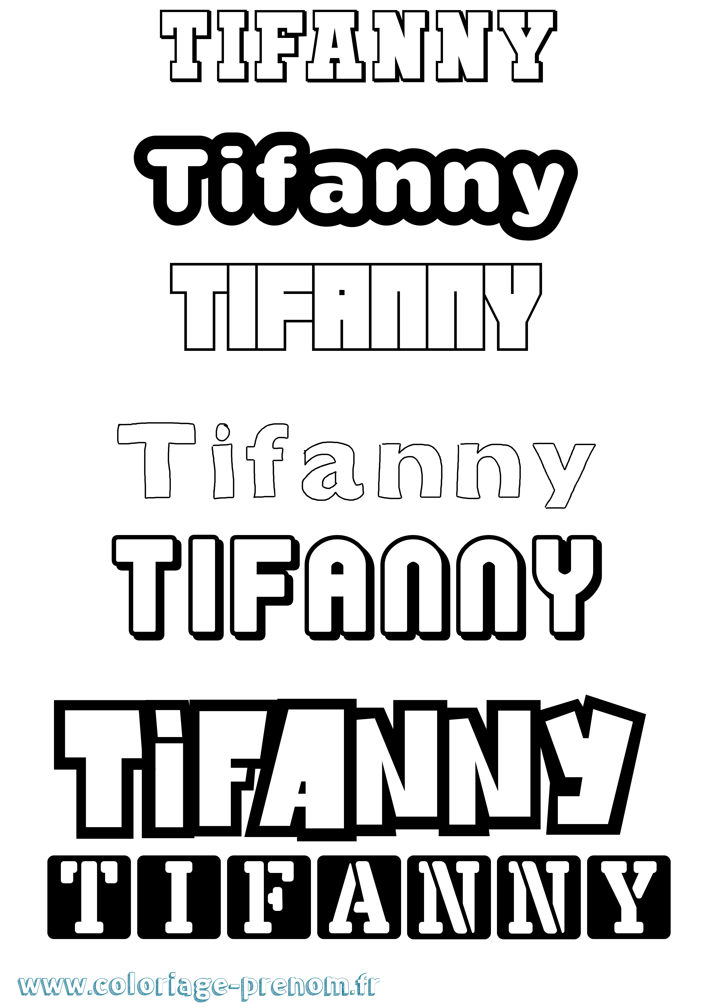 Coloriage prénom Tifanny Simple