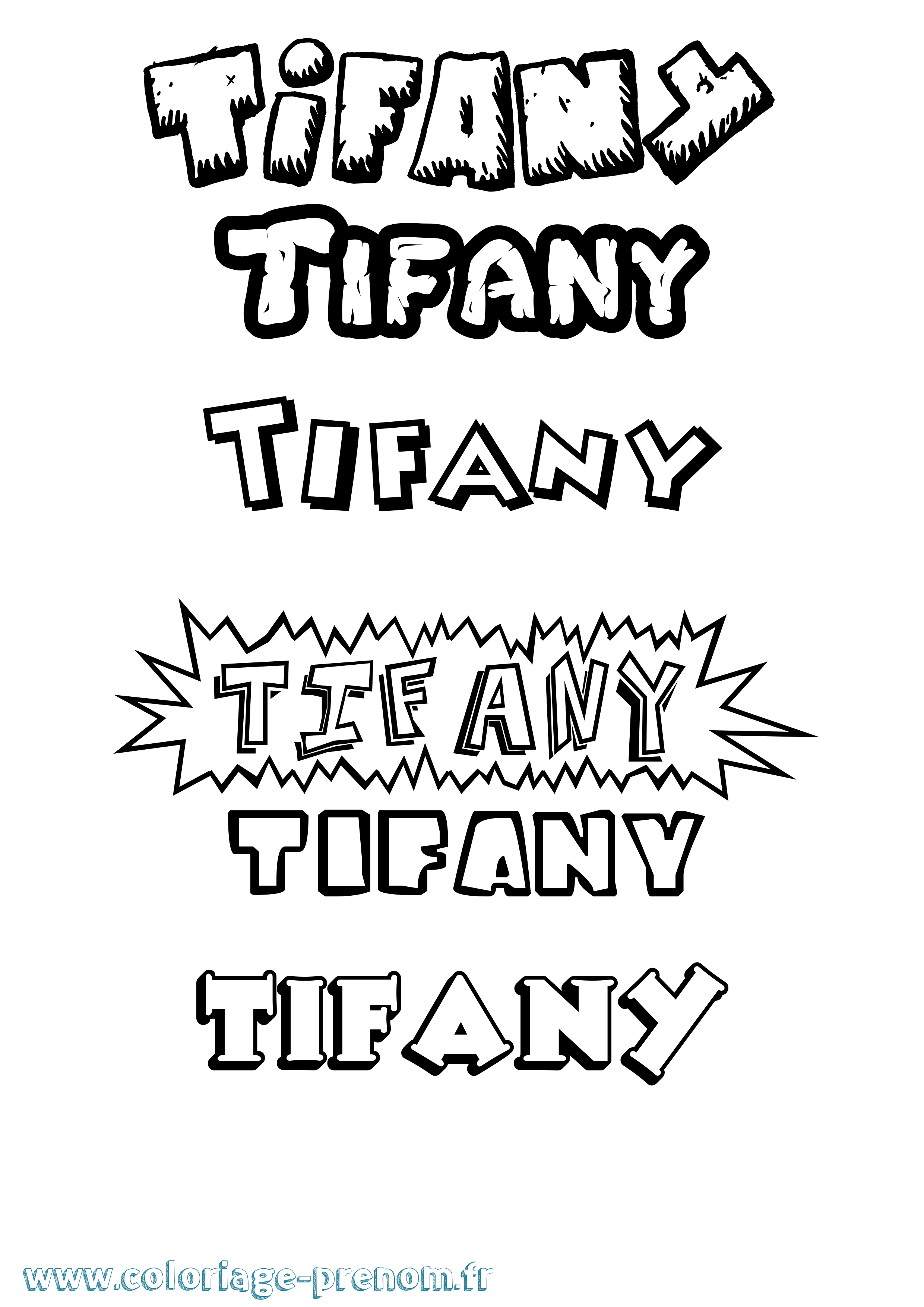 Coloriage prénom Tifany Dessin Animé