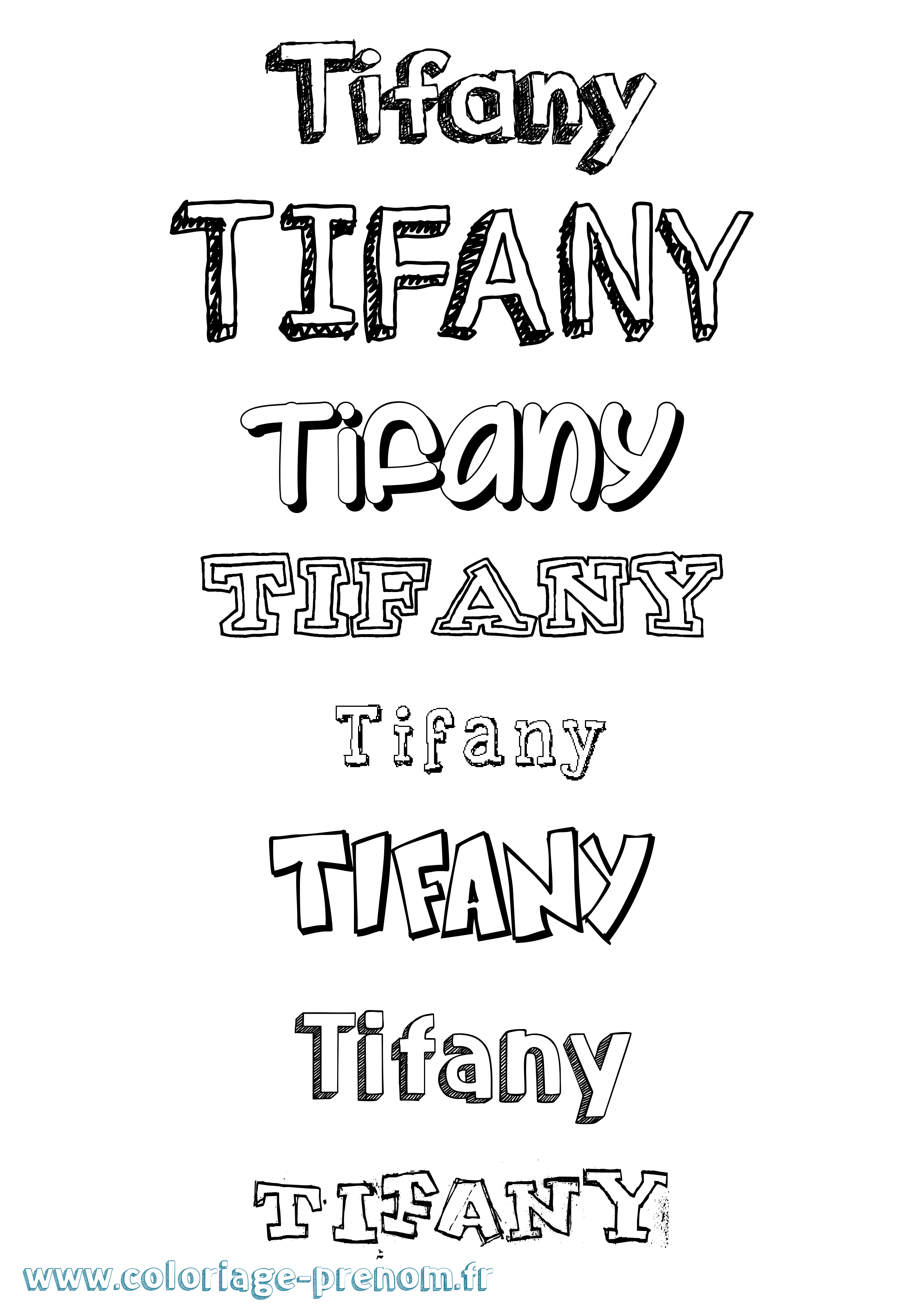 Coloriage prénom Tifany Dessiné