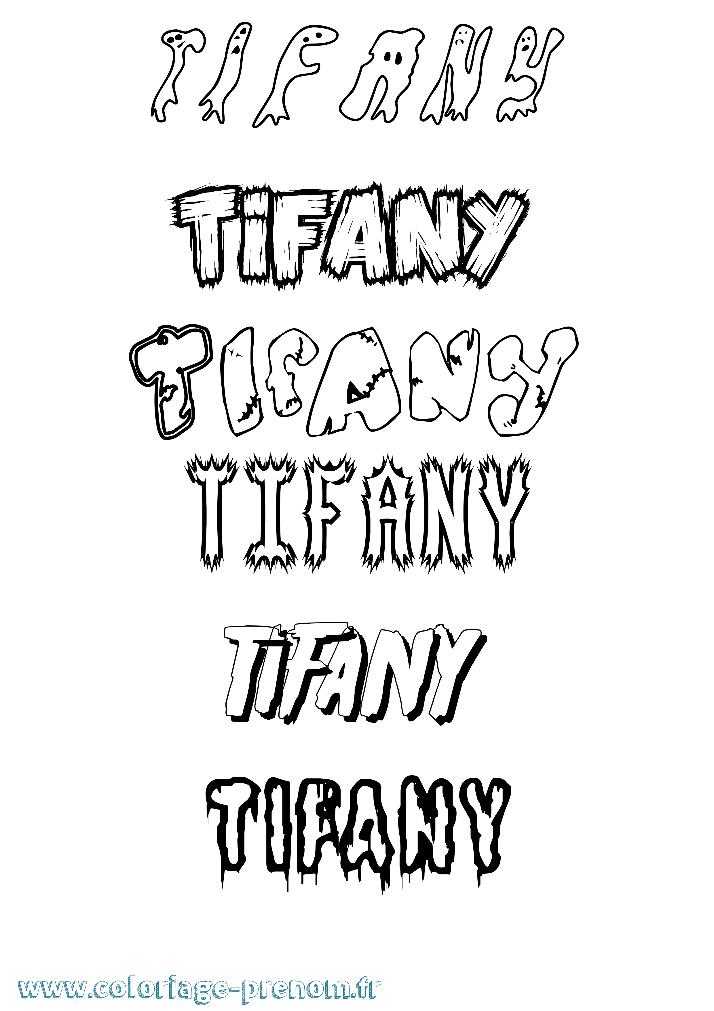 Coloriage prénom Tifany Frisson