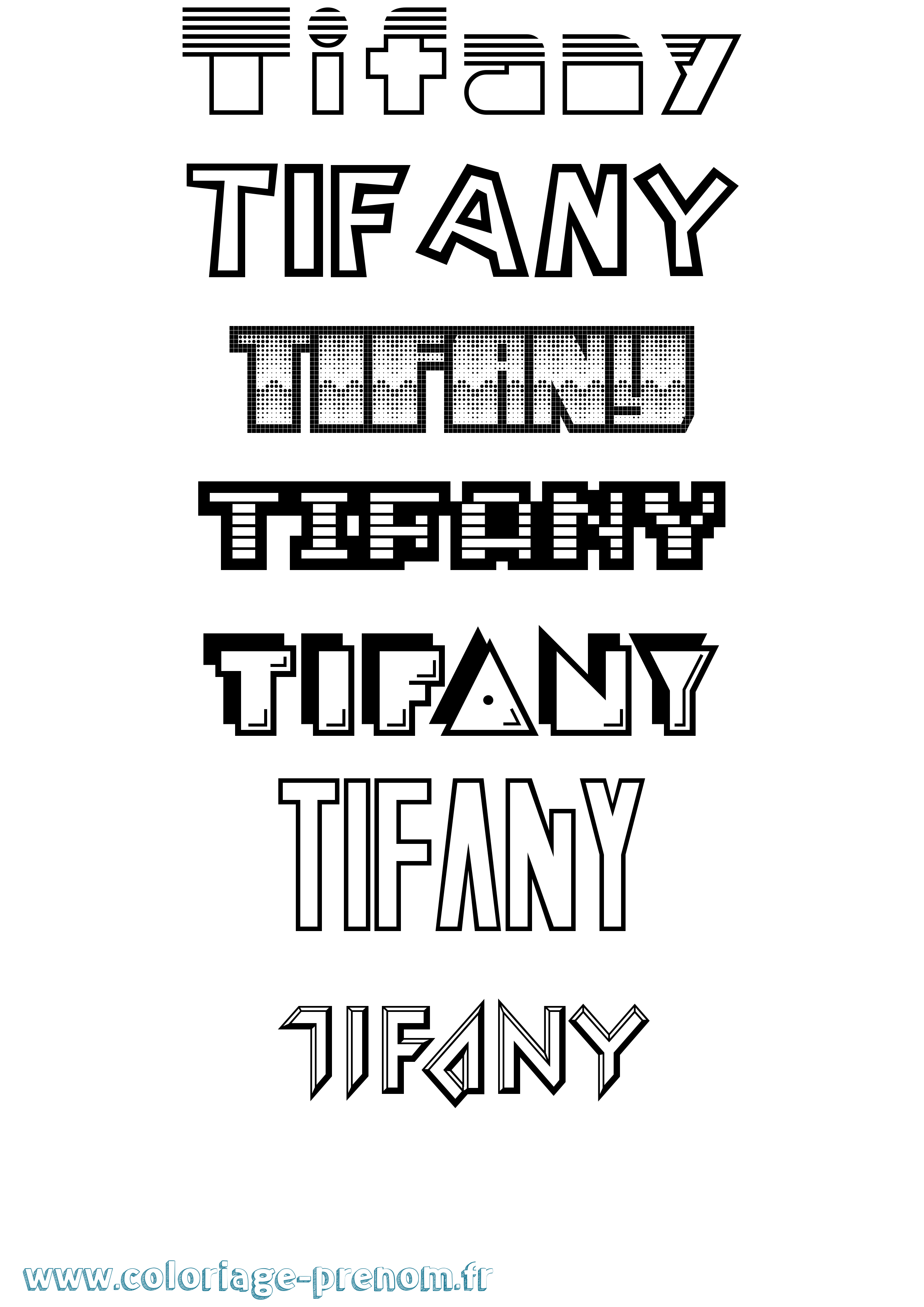 Coloriage prénom Tifany Jeux Vidéos