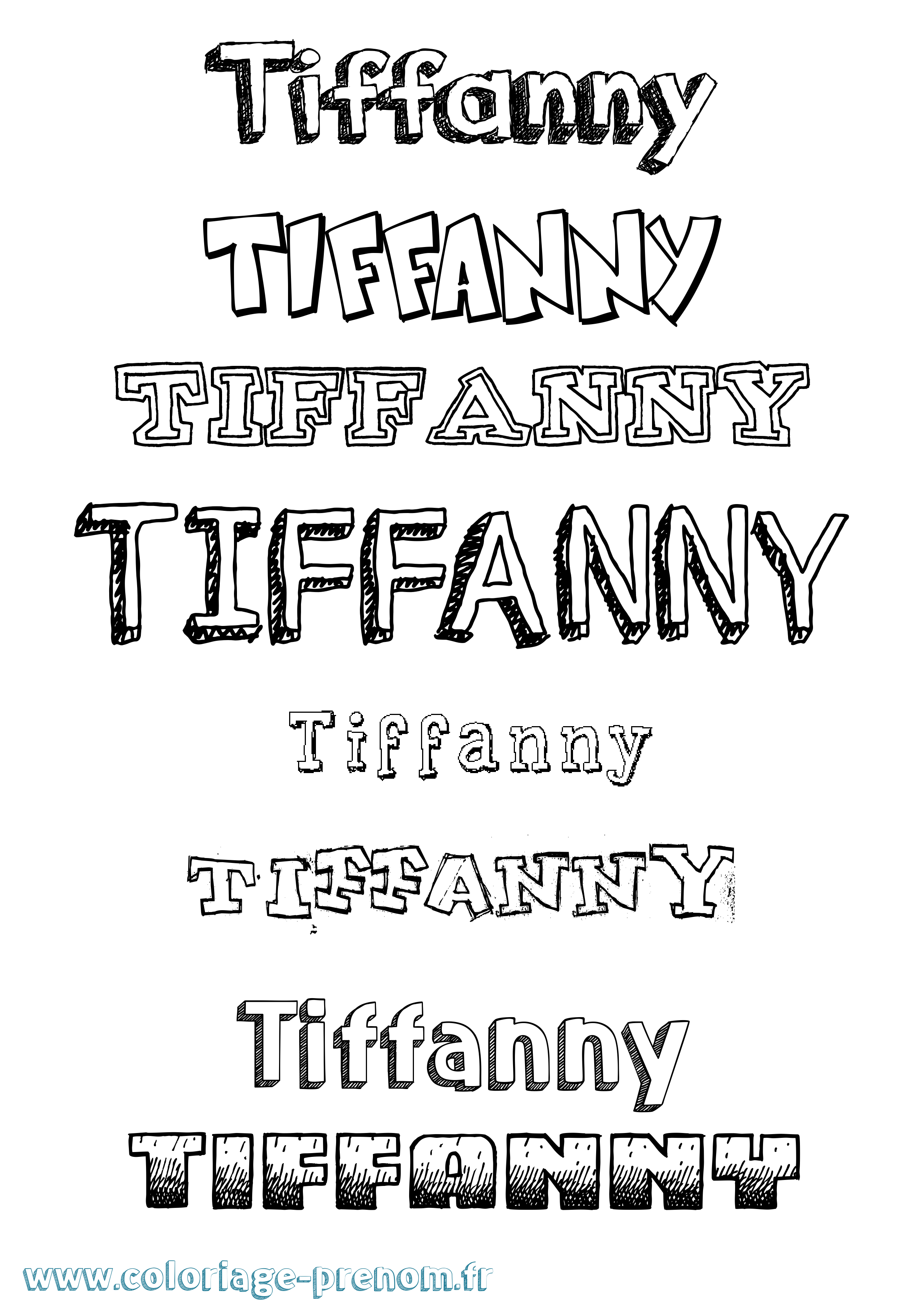 Coloriage prénom Tiffanny Dessiné