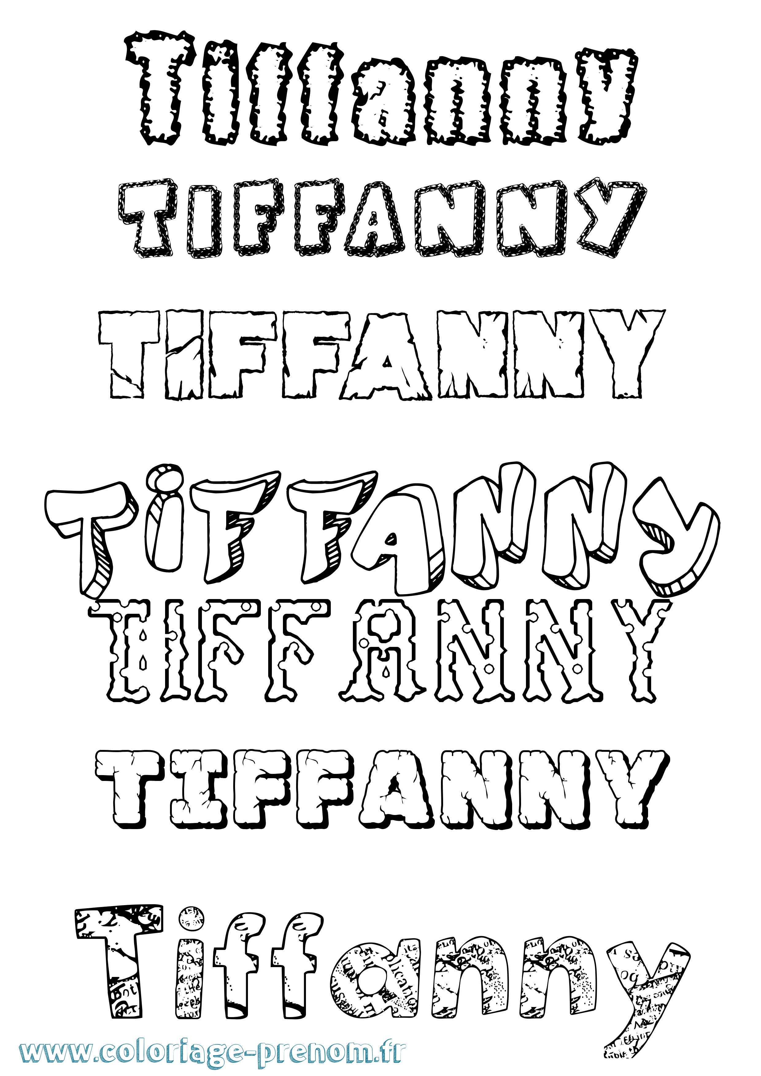Coloriage prénom Tiffanny Destructuré