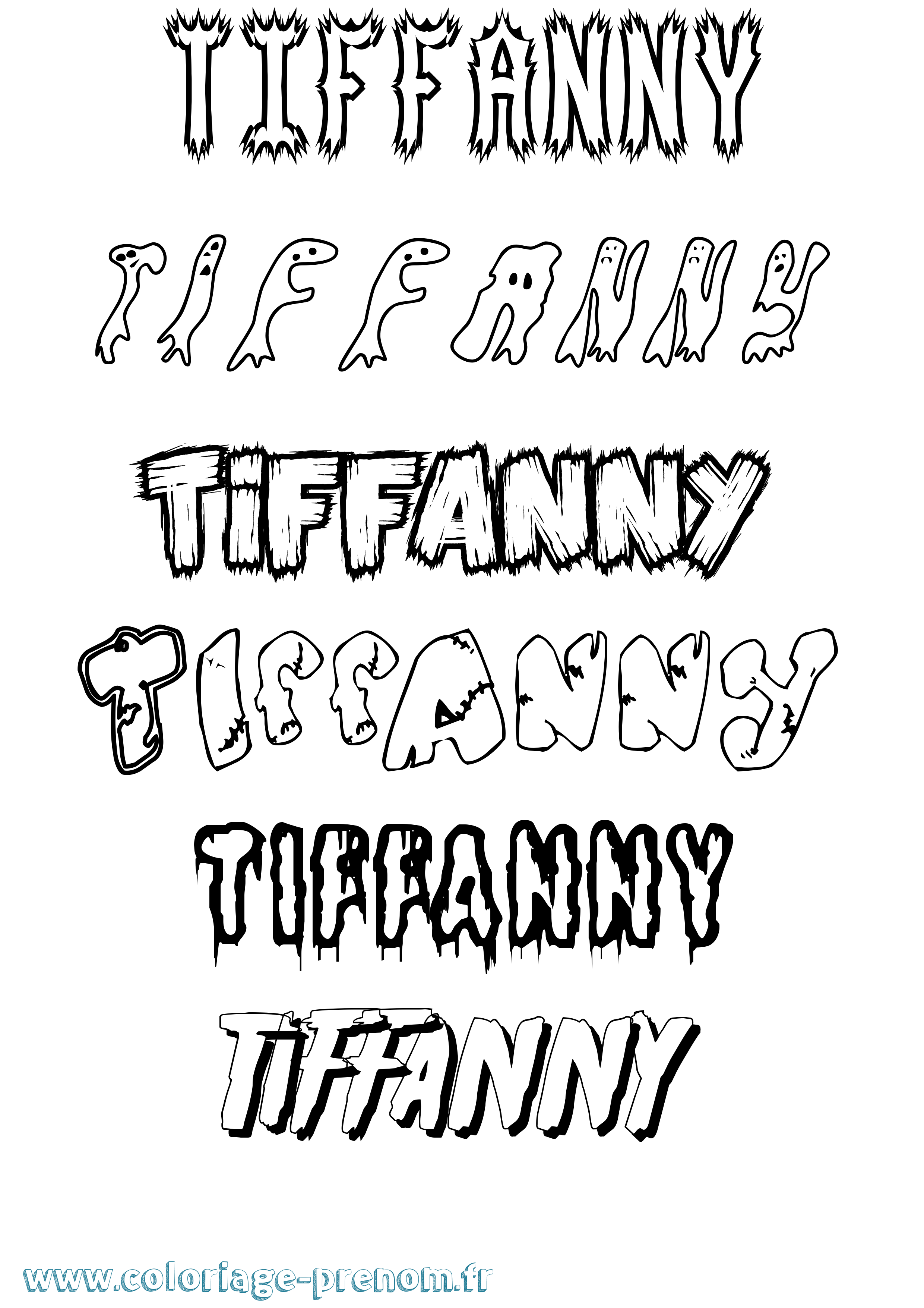 Coloriage prénom Tiffanny Frisson