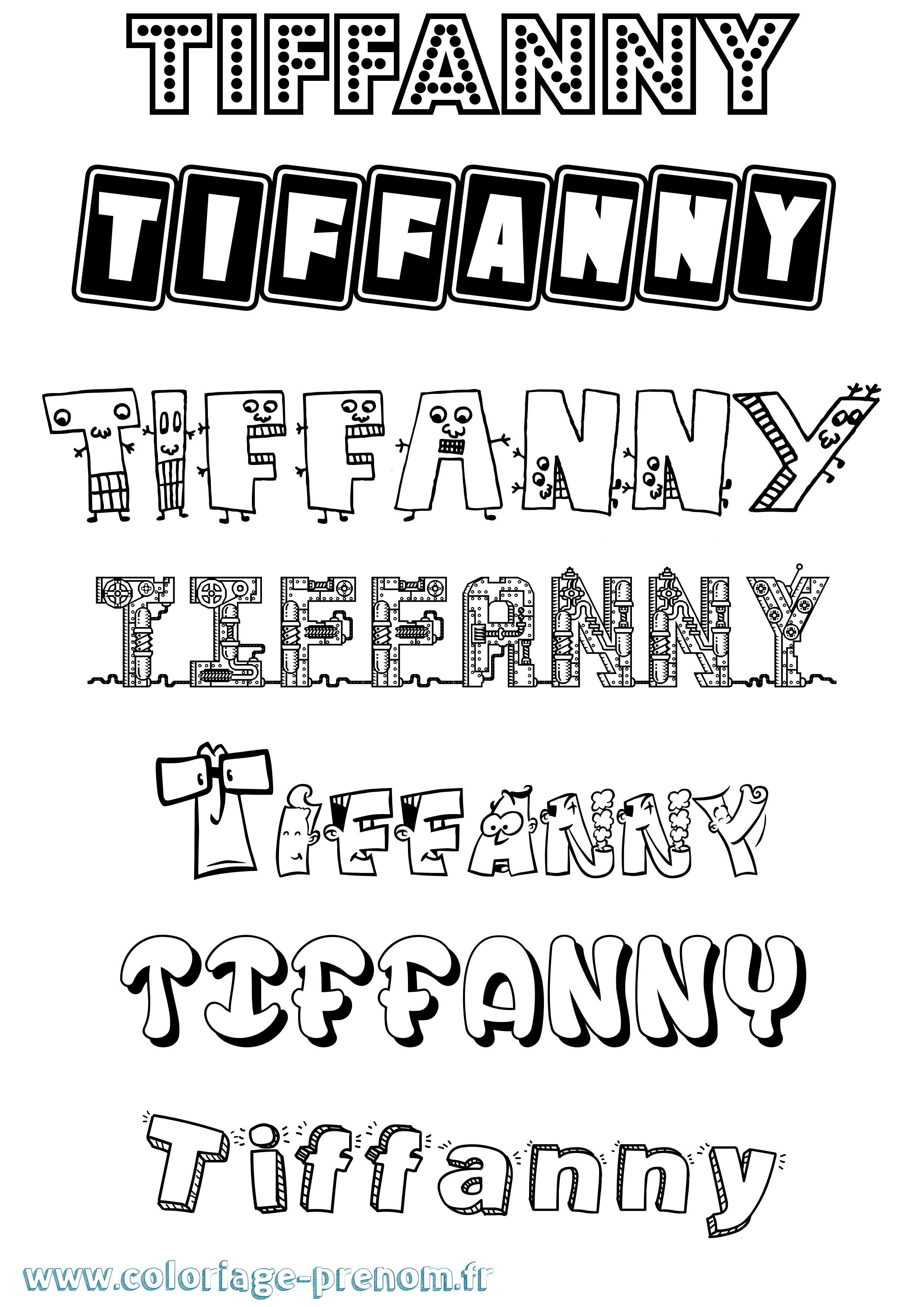 Coloriage Tiffanny Fun Coloriage prénom Tiffanny Fun