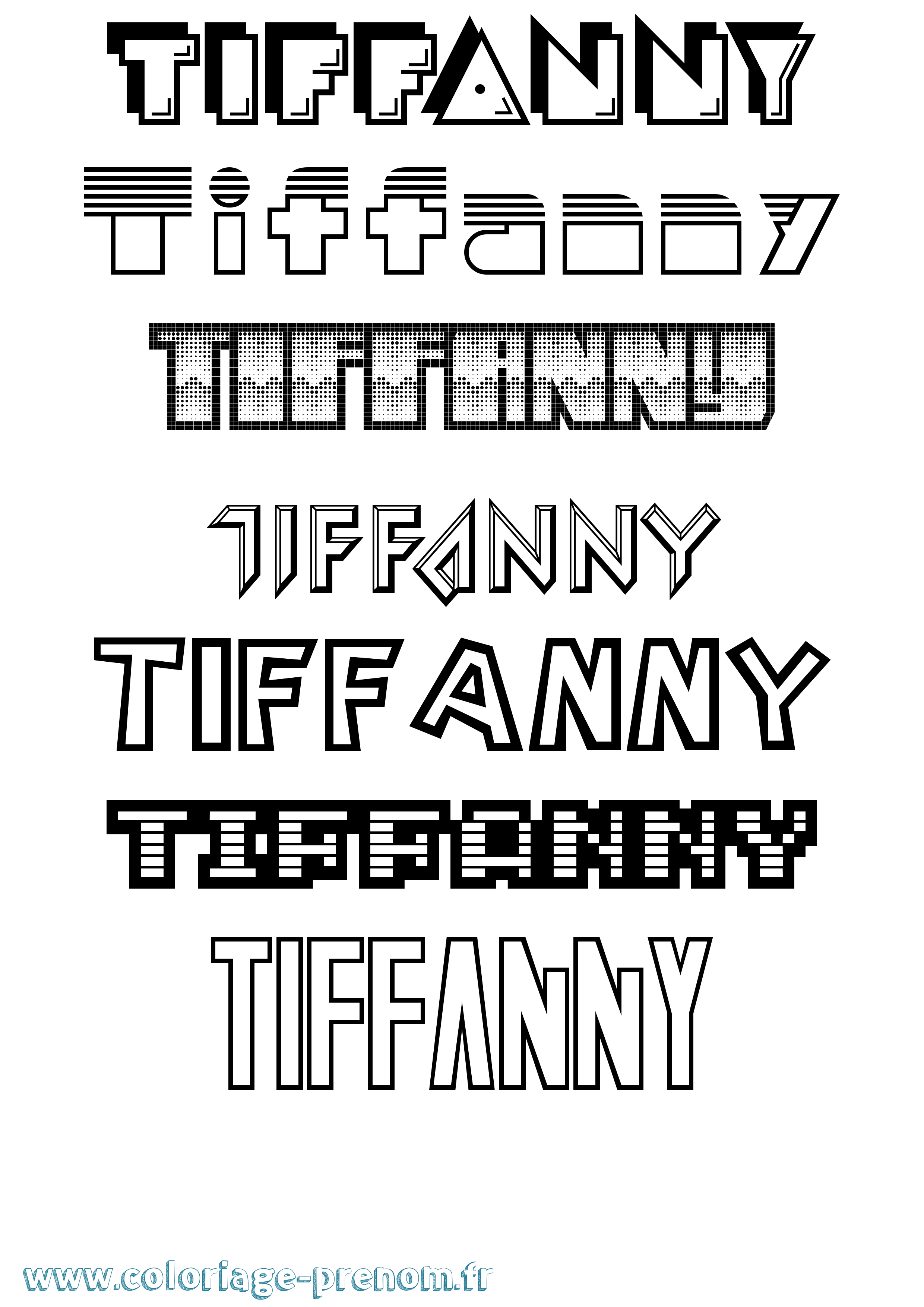 Coloriage prénom Tiffanny Jeux Vidéos
