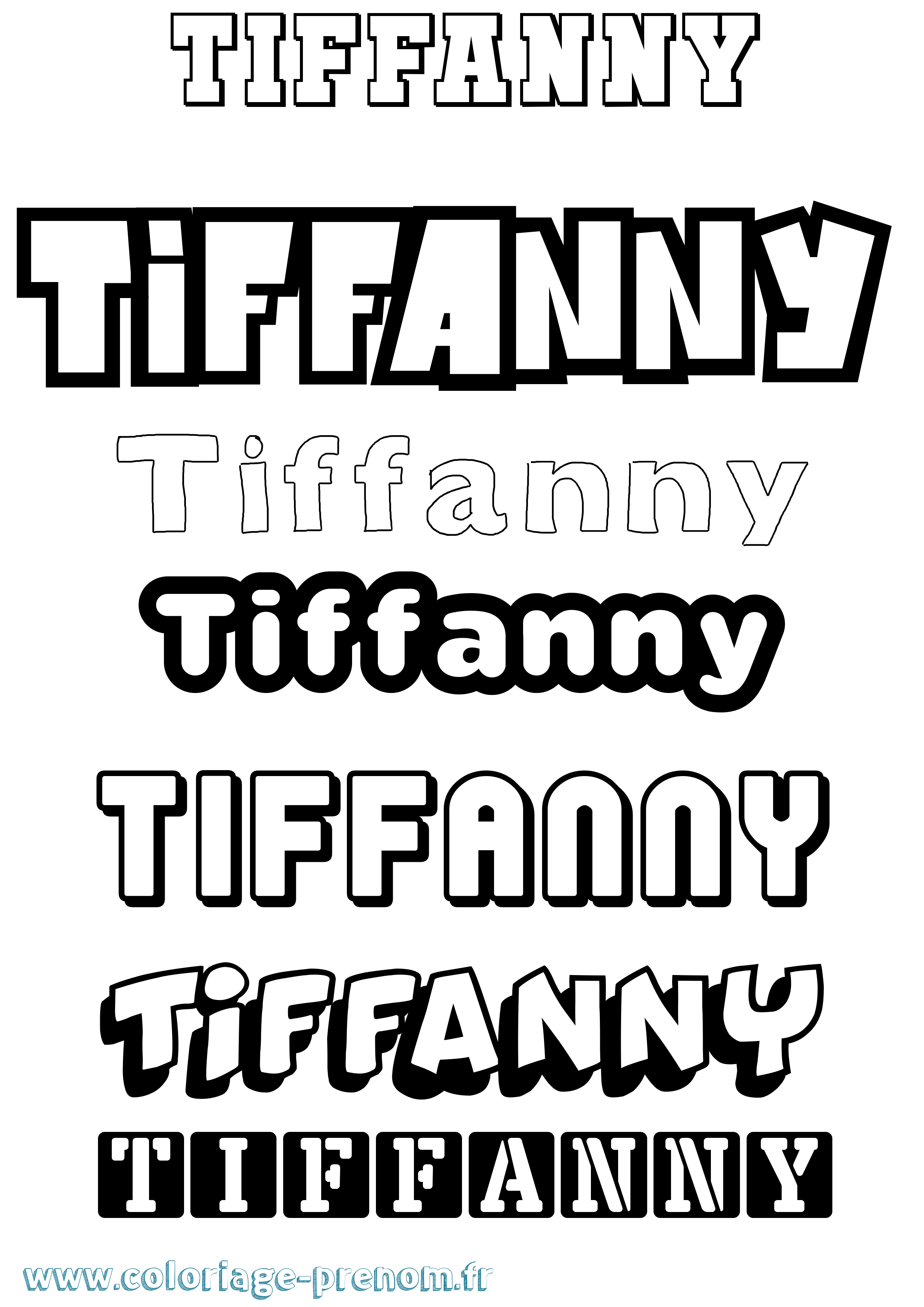 Coloriage prénom Tiffanny Simple
