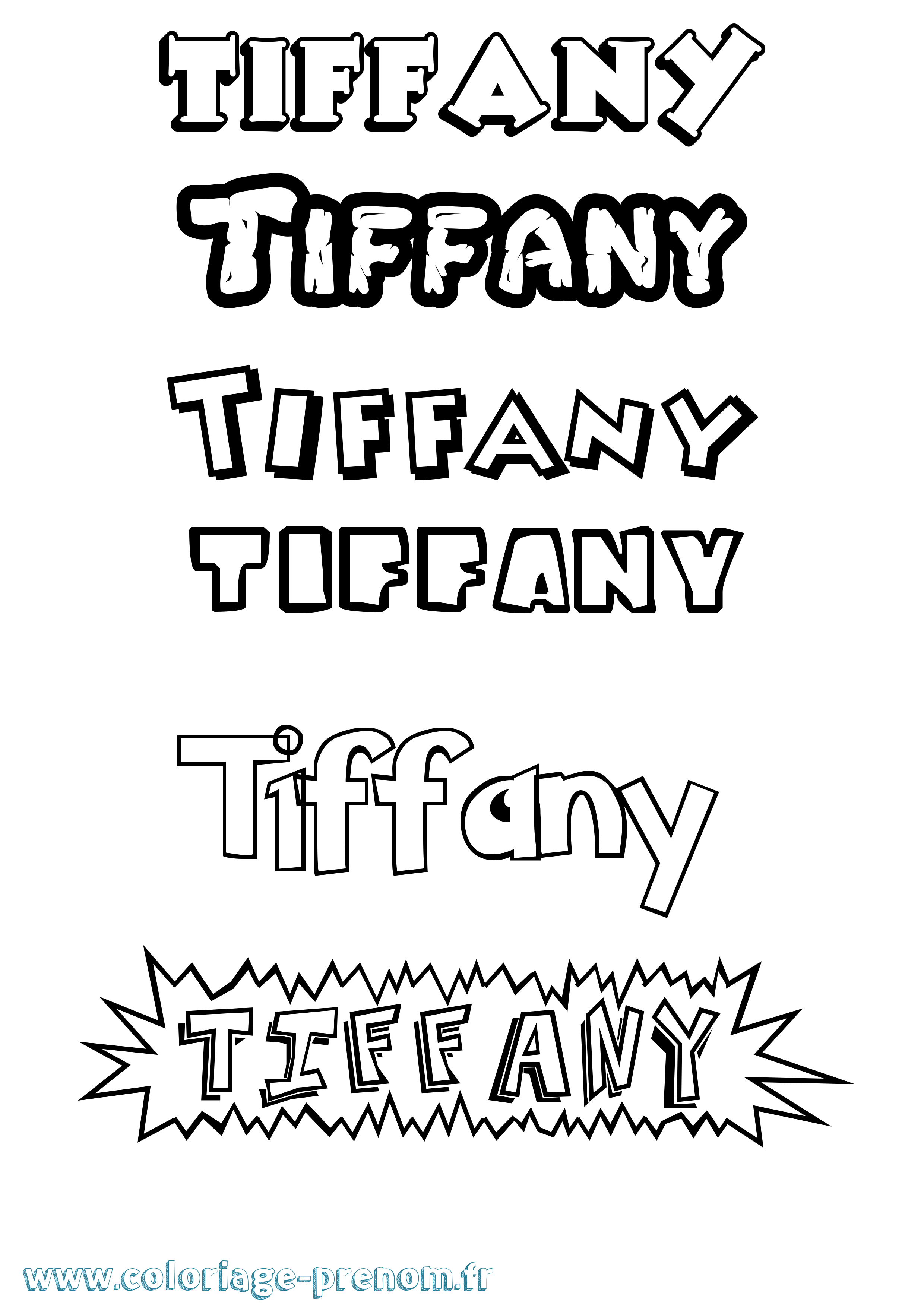 Coloriage prénom Tiffany Dessin Animé
