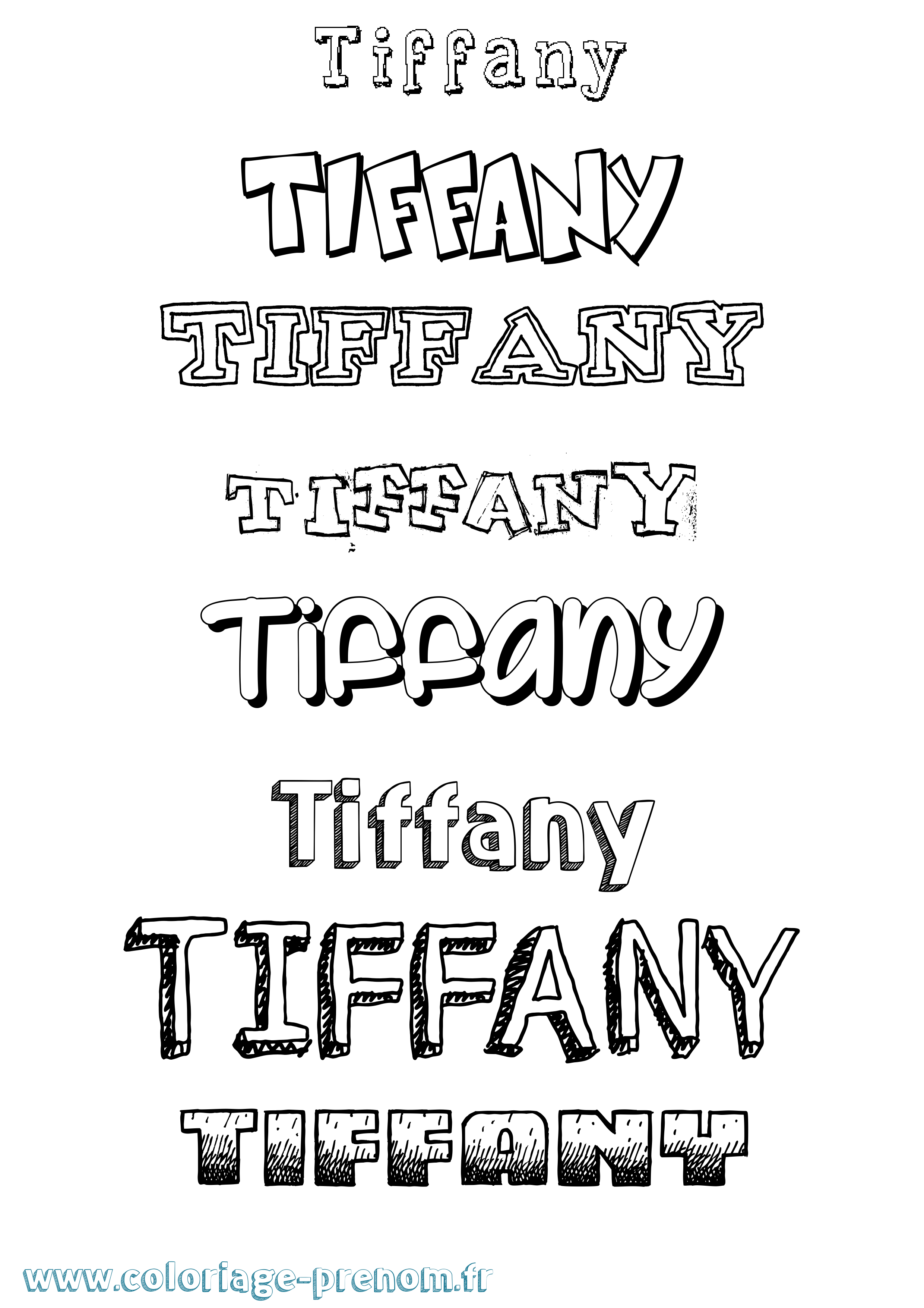 Coloriage prénom Tiffany Dessiné