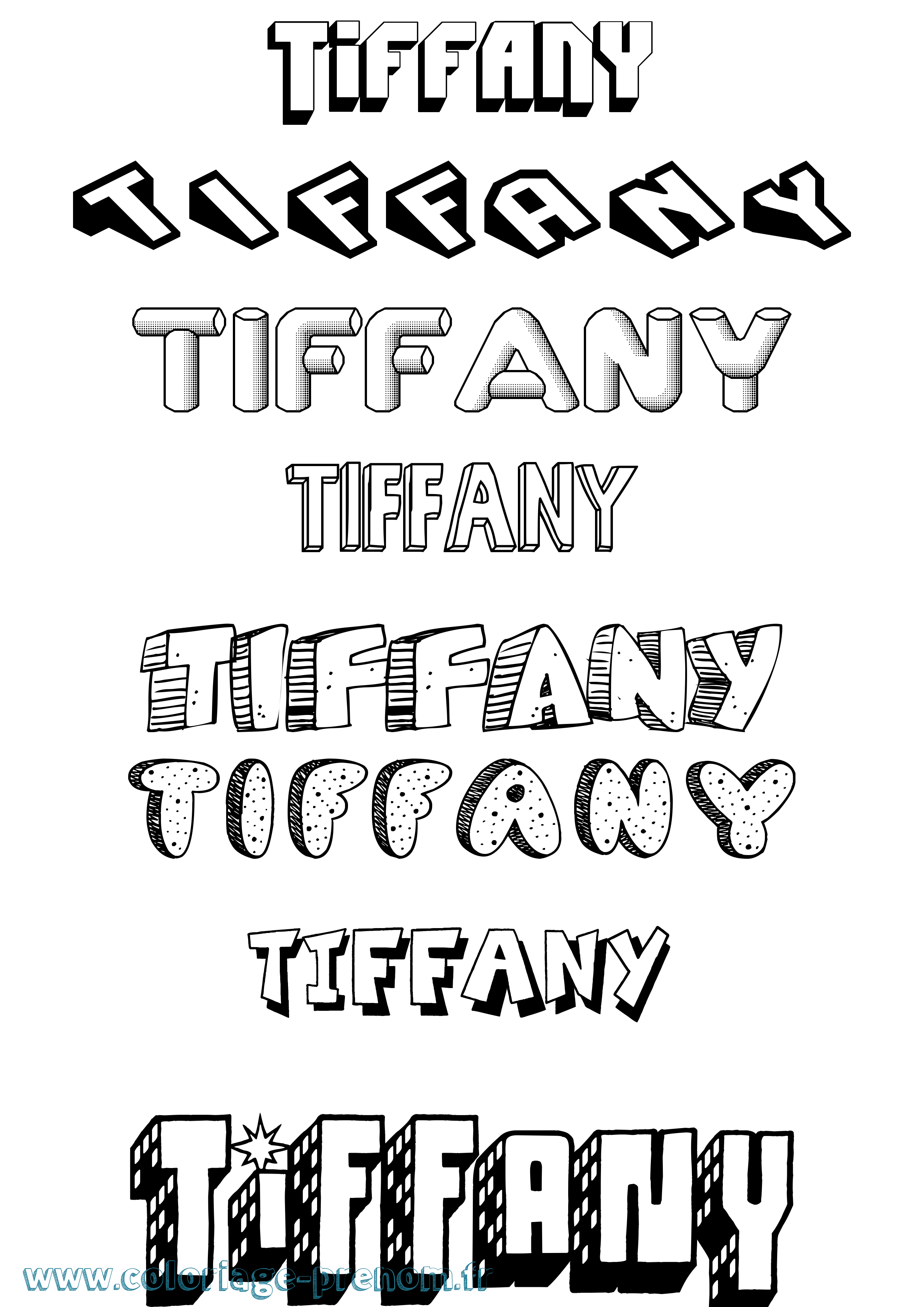 Coloriage prénom Tiffany