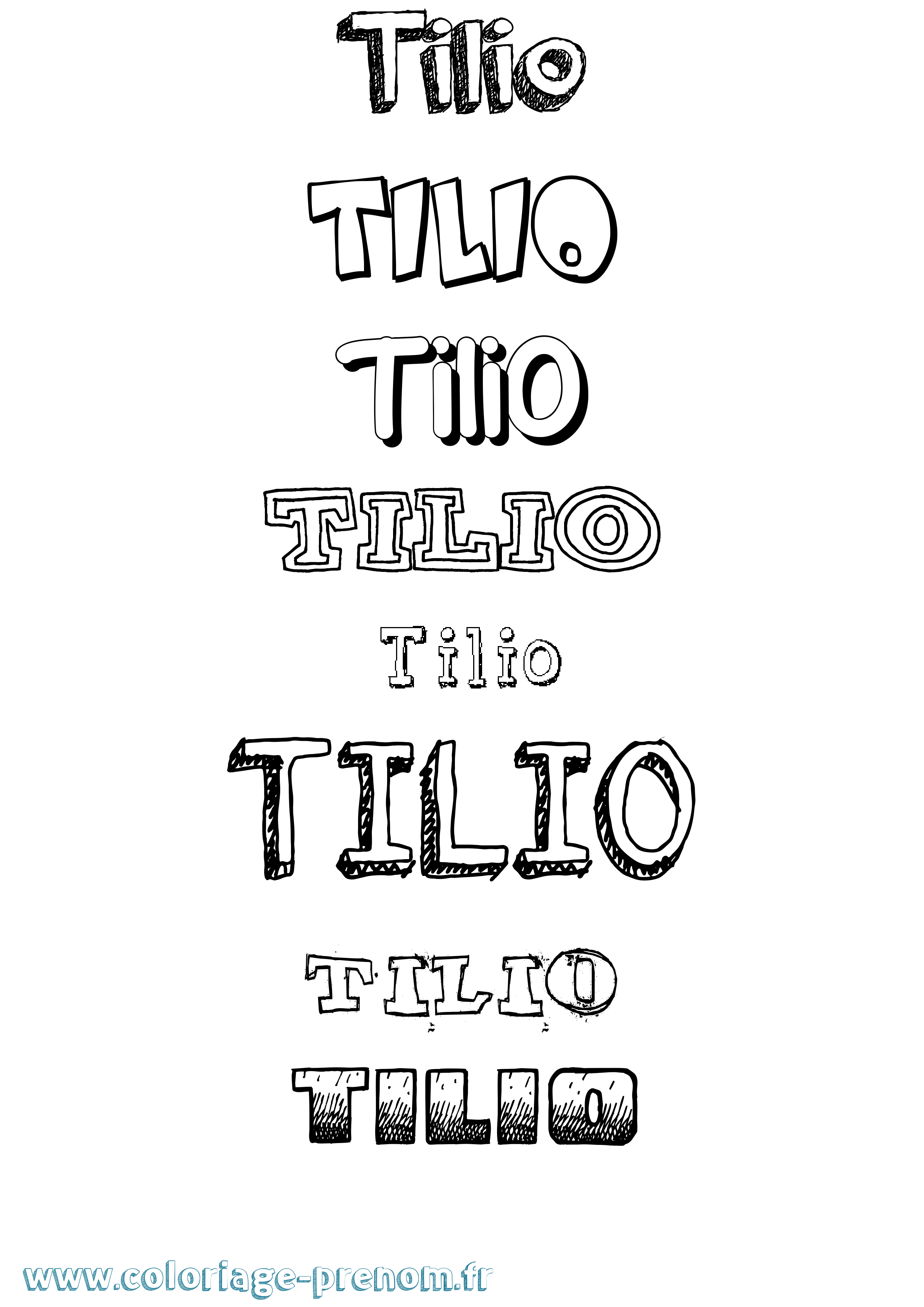 Coloriage prénom Tilio