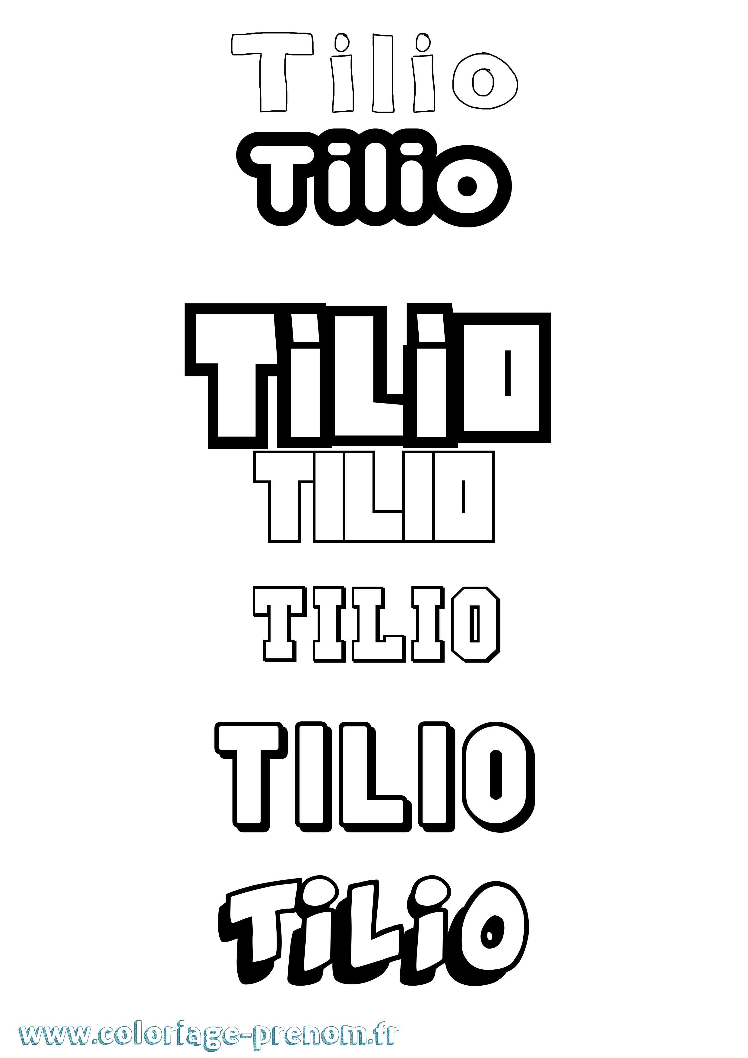 Coloriage prénom Tilio